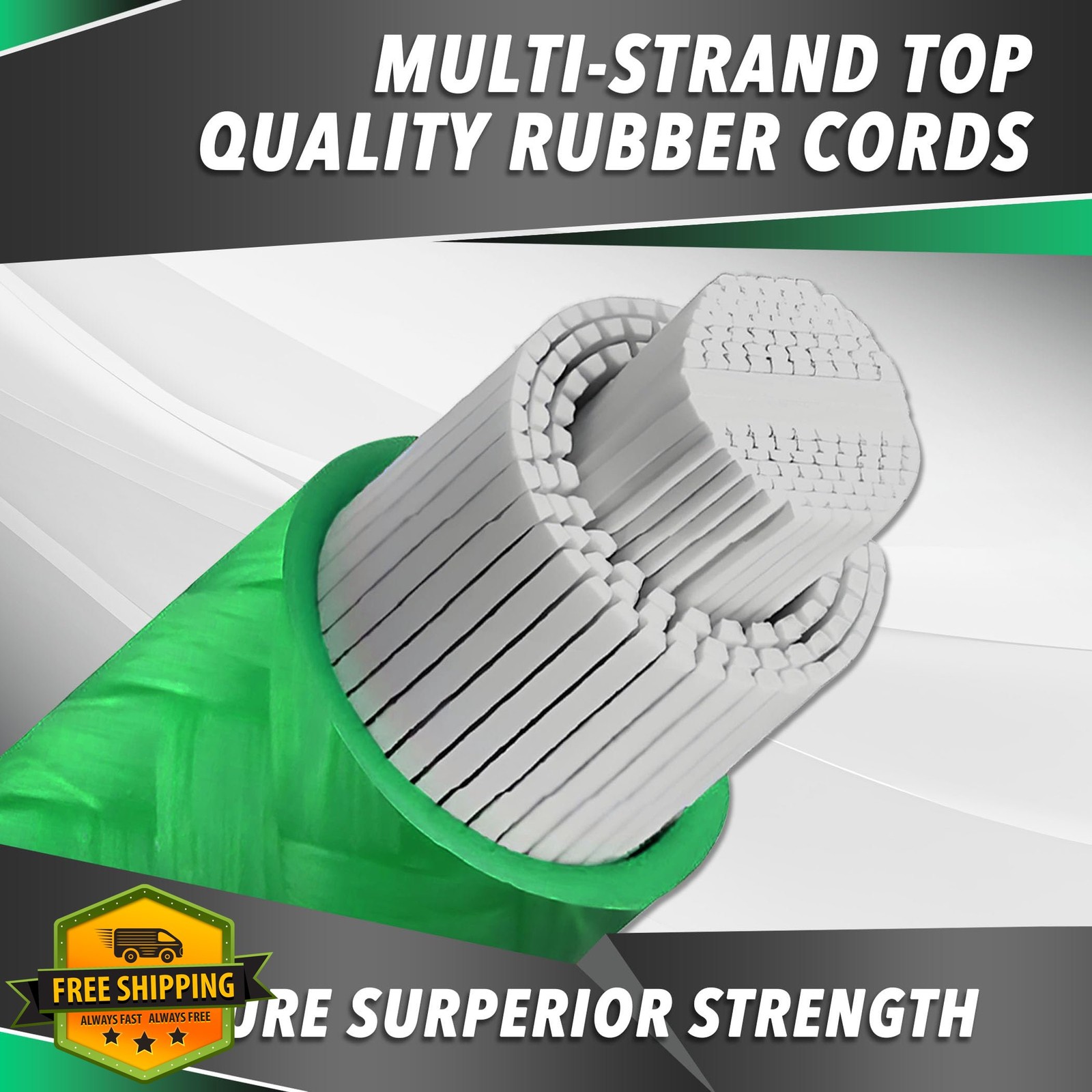CARTMAN 3/8" Silver Marine Elastic Cord 100ft with 4 Hooks