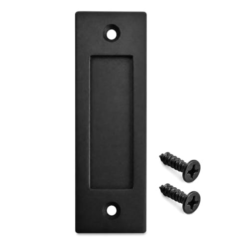 6" Sliding Barn Door Handle, Flush Pocket Door Pull, Matte Black Pack | A 1