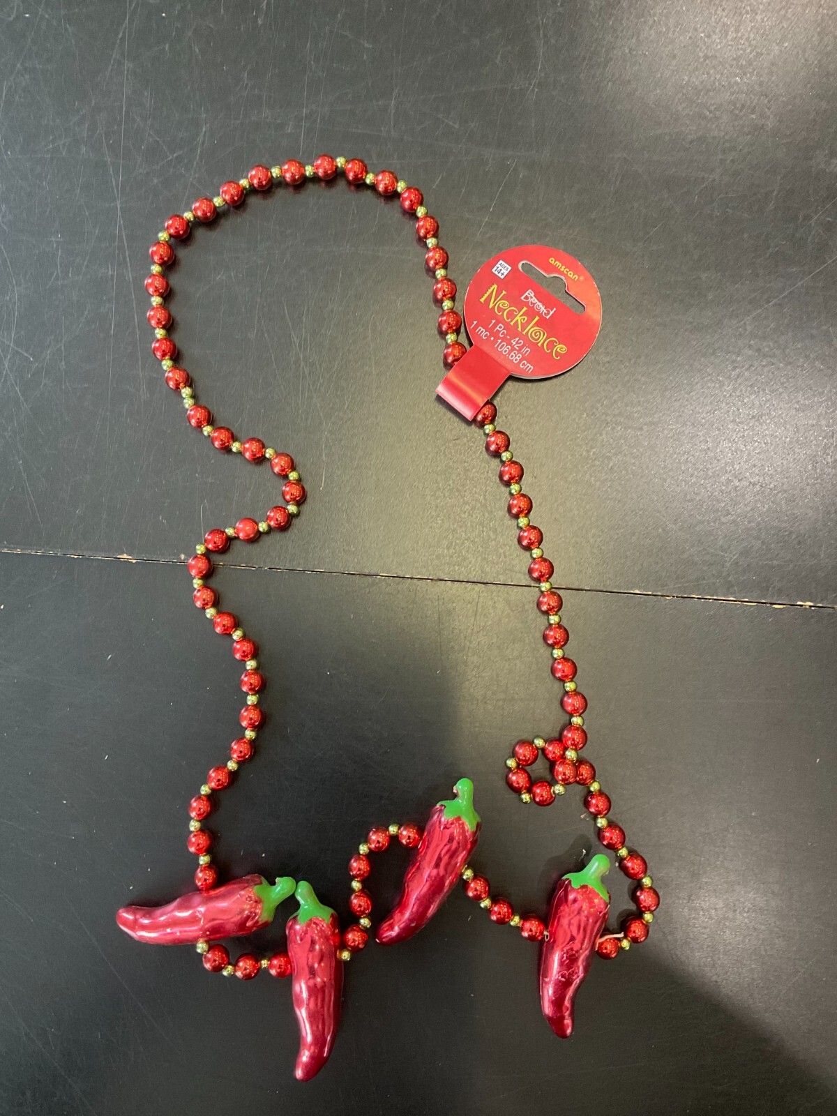 Chili Pepper Necklace Fiesta Party Favor Plastic Beaded Necklace Mexico Party