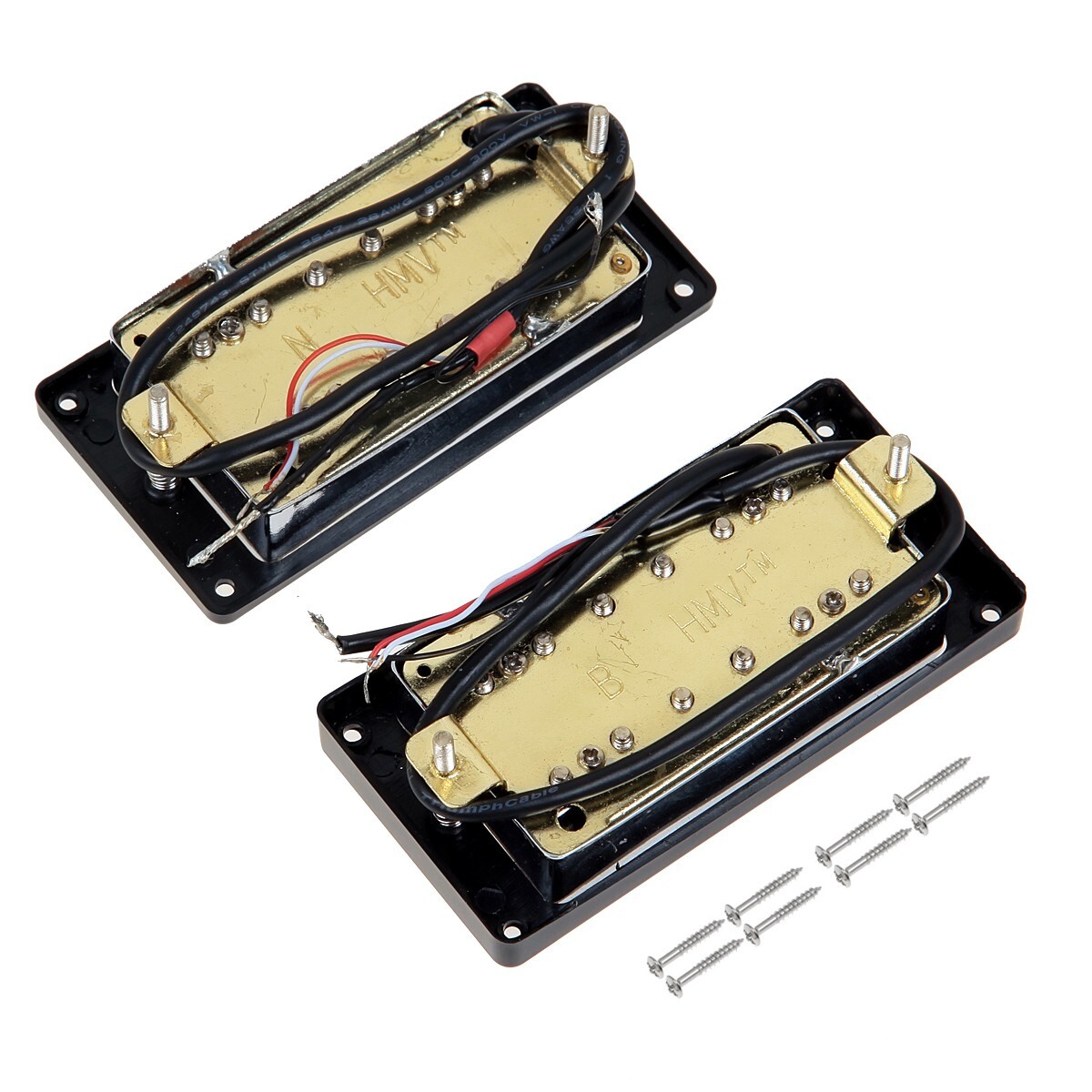 Electric Guitar Sealed Double Coil Humbucker Pickups Black Frame For LP Chrome