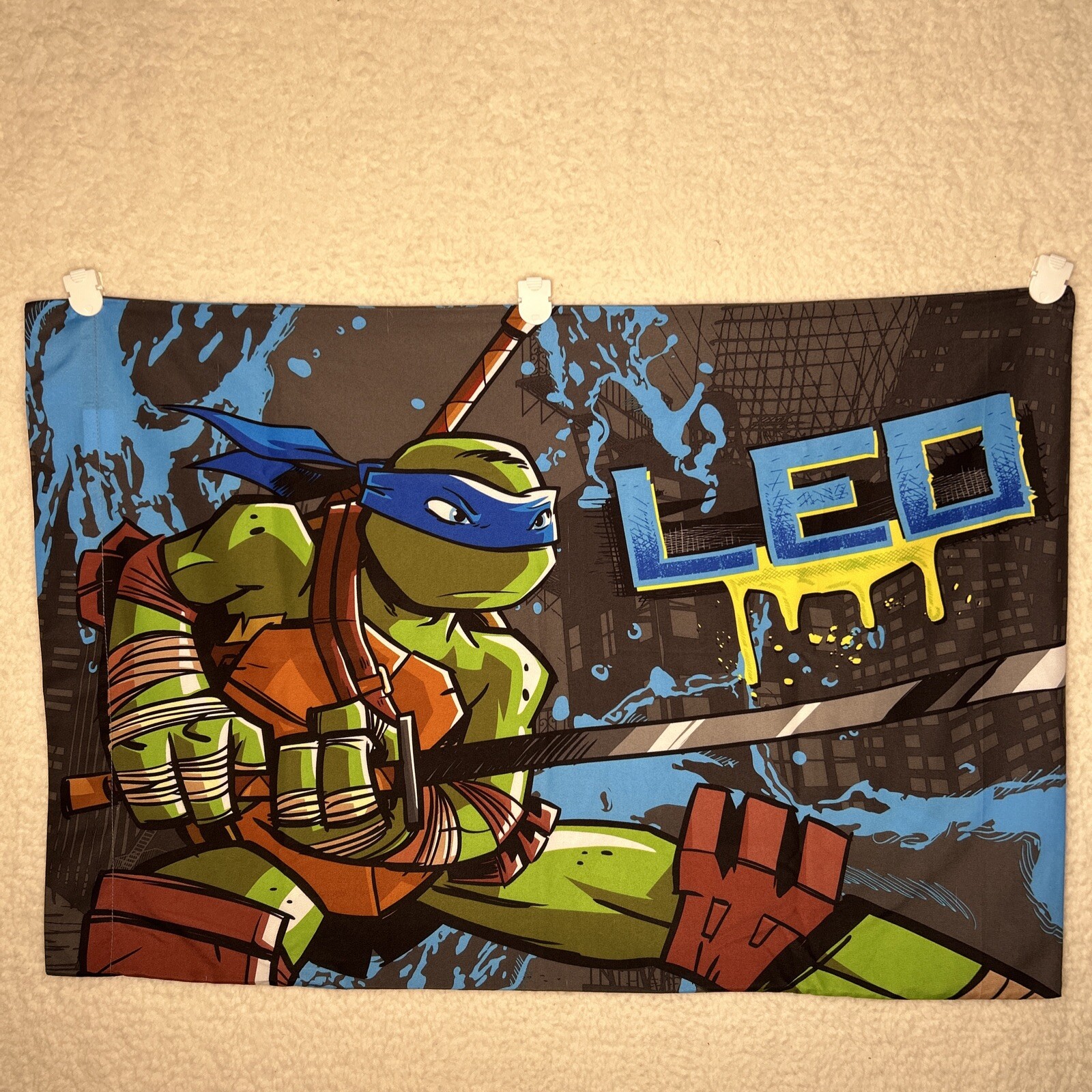 Teenage Mutant Ninja Turtles Pillowcase 2016 Two Different Scenes Leo & Raph