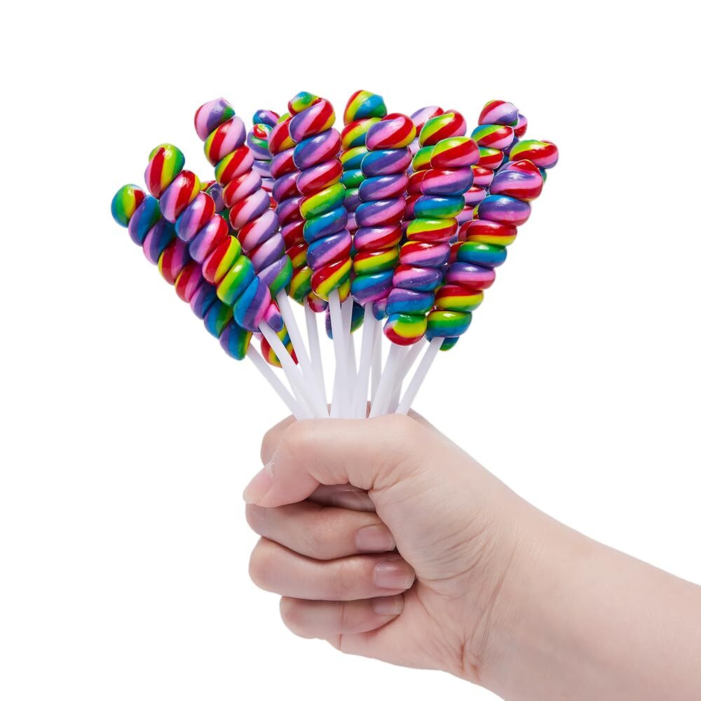 Twisty Lollipop Rainbow Lollipops Individually Wrapped Bulk Rainbow Candy for...