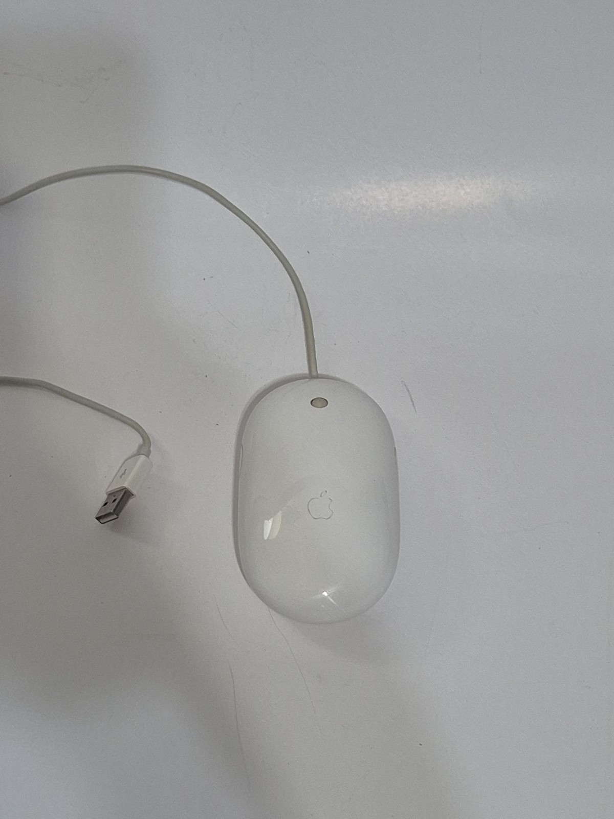 Genuine Apple USB Corded Optical Mighty Mouse Model A1152 White Tested