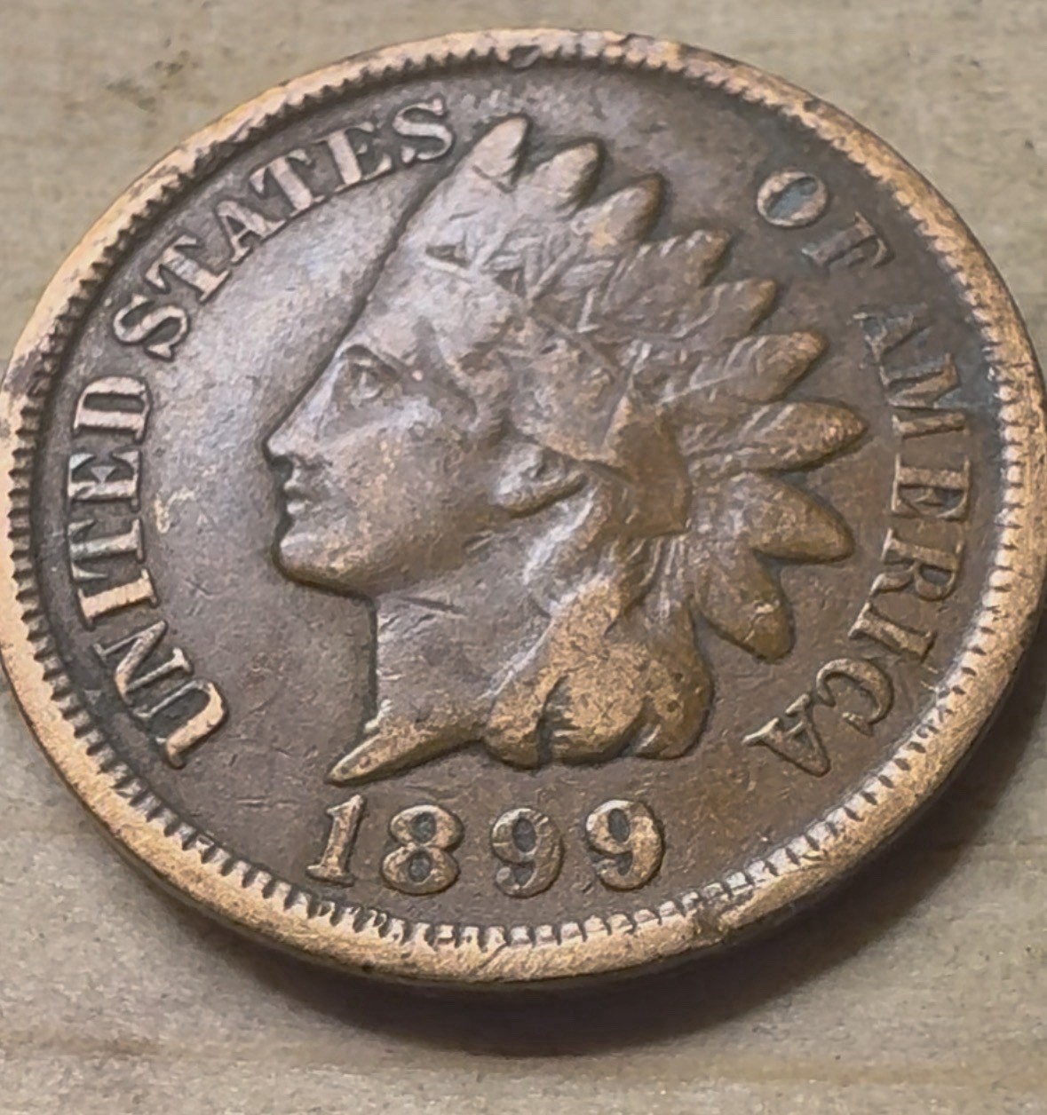1899 Indian Head Small Cent BN Bronze Business Strike Philadelphia Circulated