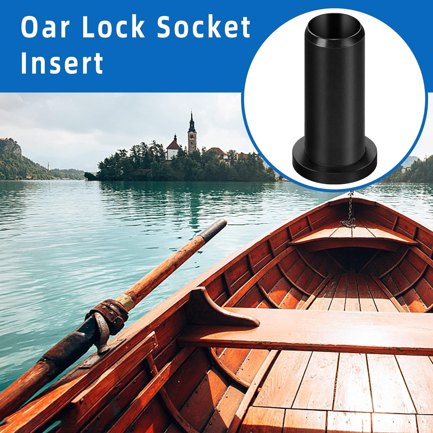 4 PCS Oar Lock Socket Insert -1/2" Oarlock Bushing -Nylon Oar Sleeve for Oar Pro