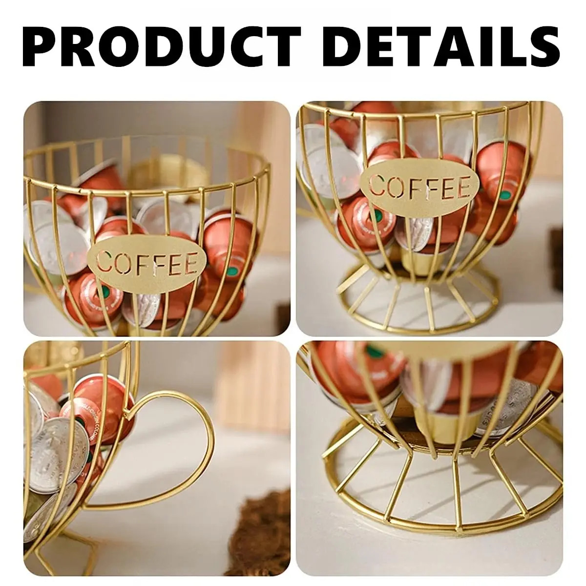 Metal Coffee Pod Holder & Kitchen Organizer