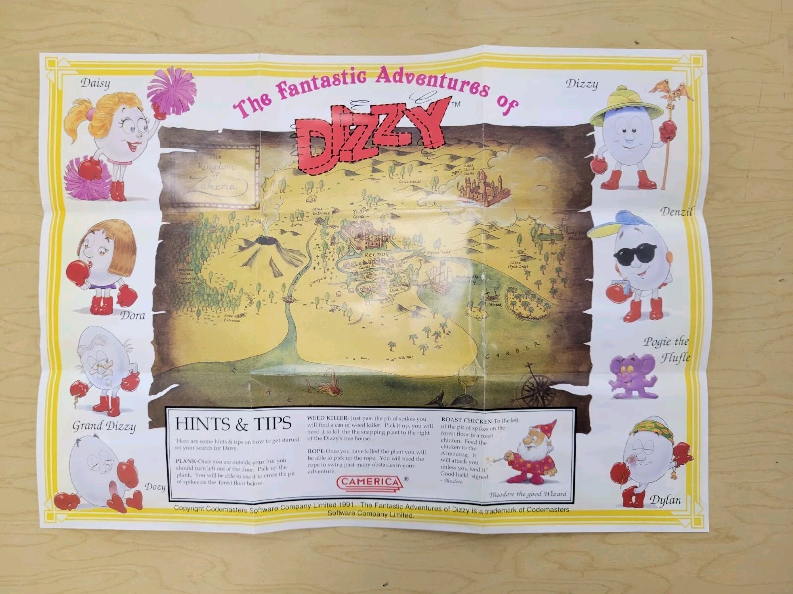 The Fantastic Adventures of Dizzy NES (Nintendo, 1992) MAP ONLY