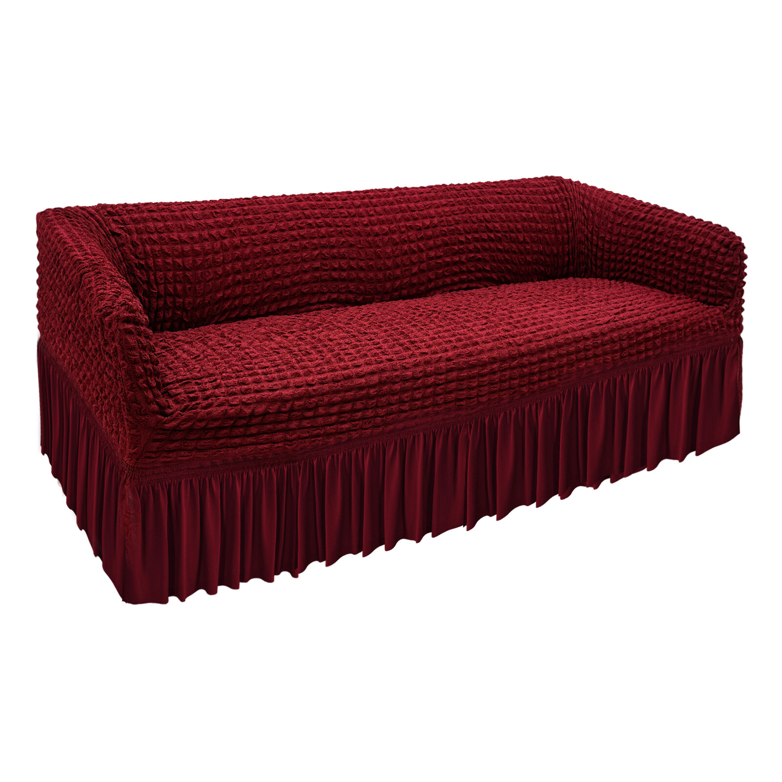 Wine Red Sofa Slipcover,Stretch Slipcover, Sofa Couch Cover with Skirt