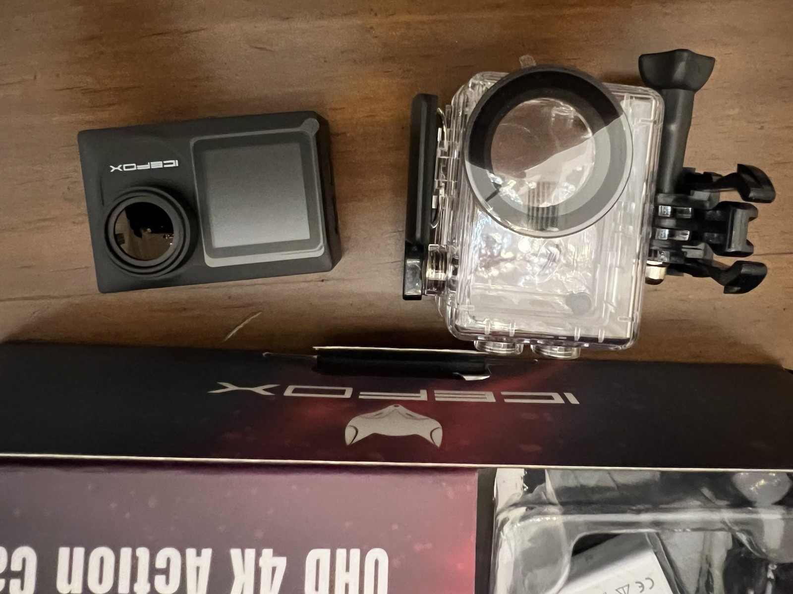 IceFox UHD 4K Action Camera Waterproof 40m, Duel Screen, WiFi, Image Stabilizer