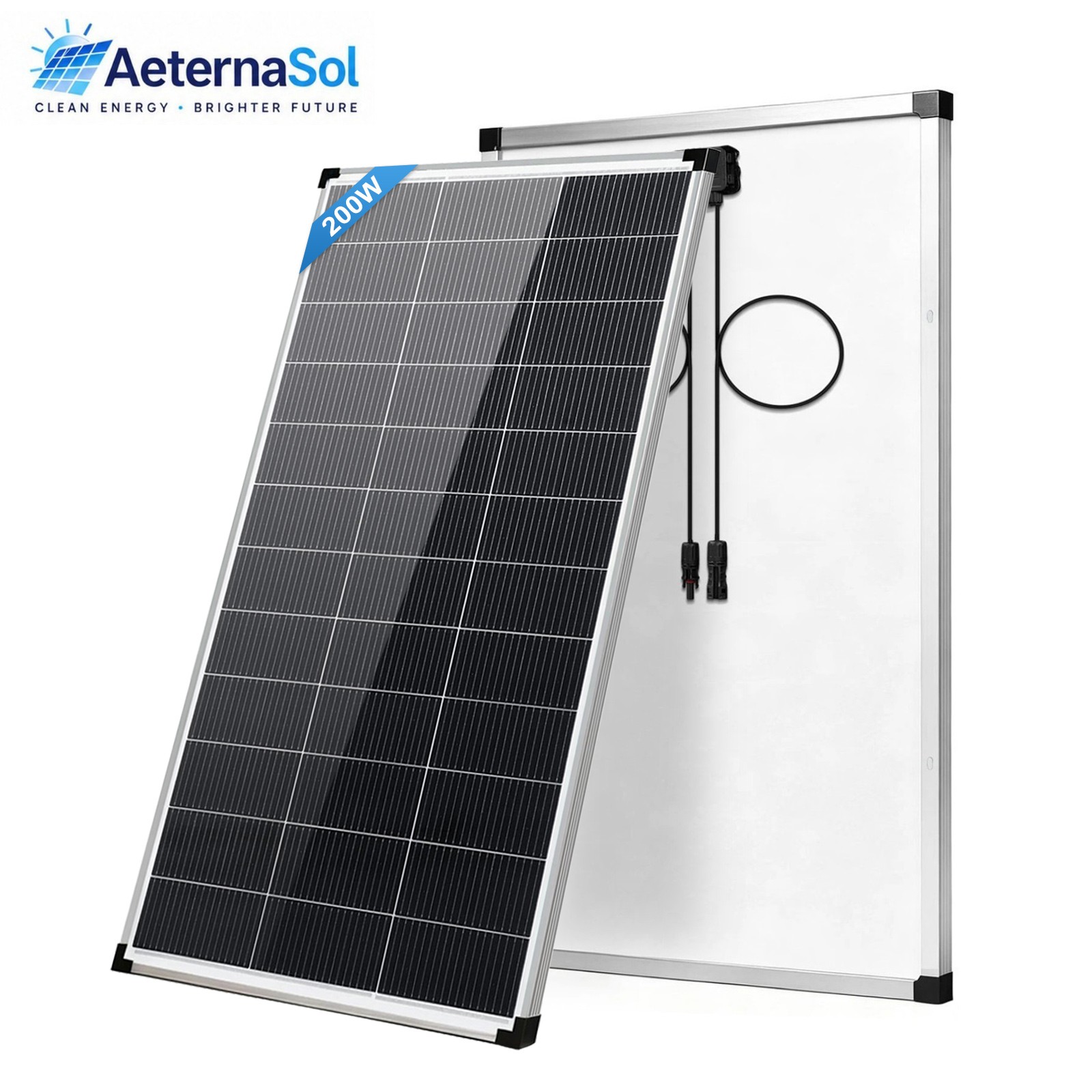 200W Solar Panel N-Type 18V 18BB Mono PV Off-Grid Battery Power Charge RV Home
