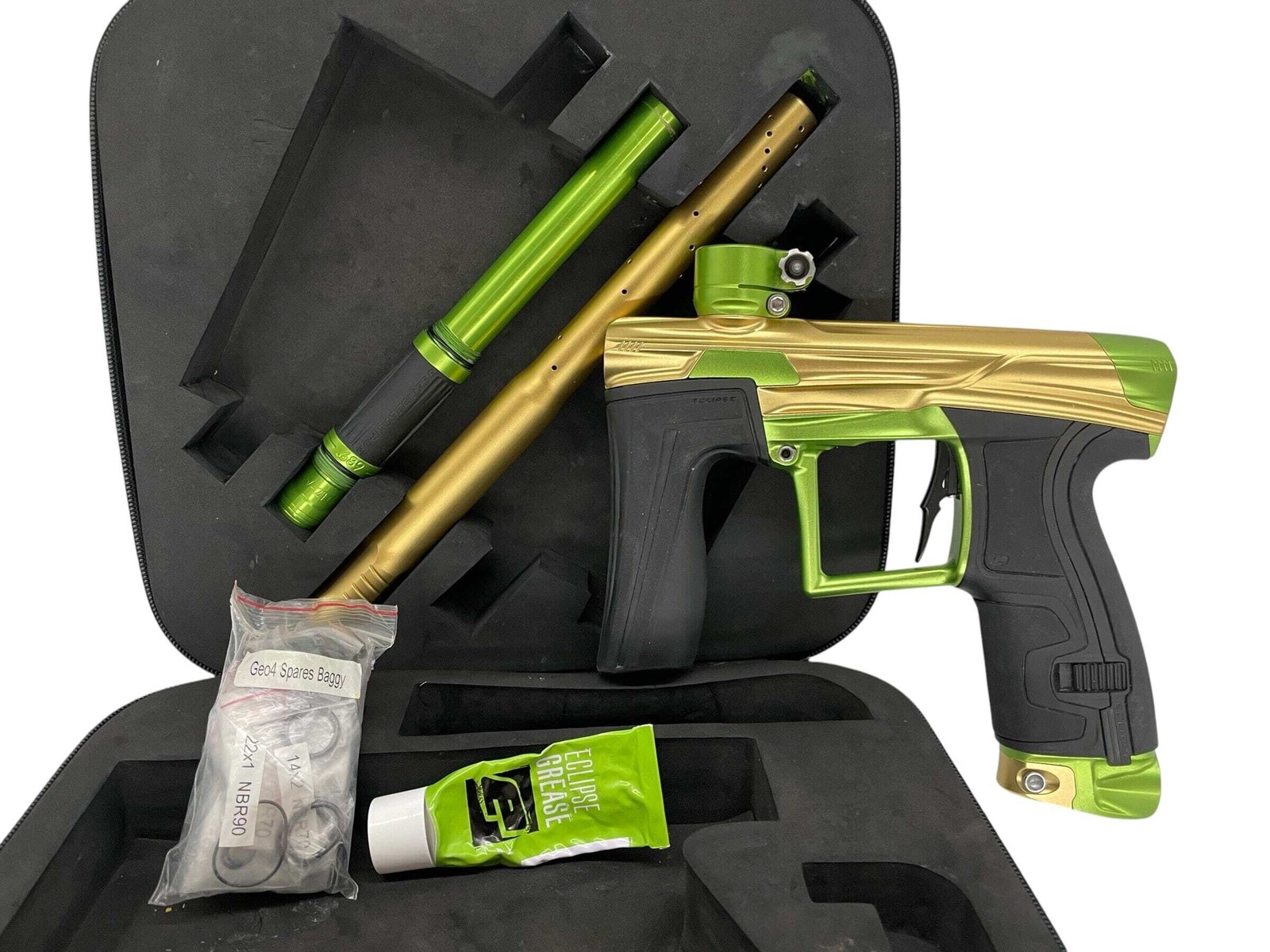 Planet Eclipse Geo 4 Gold/Apple Green Paintball Gun