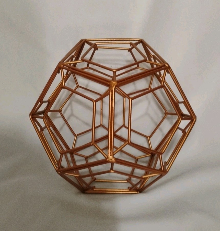 Sphere Metal Geometric Abstract Tabletop Centerpiece Shelf Decor MCM Inspired