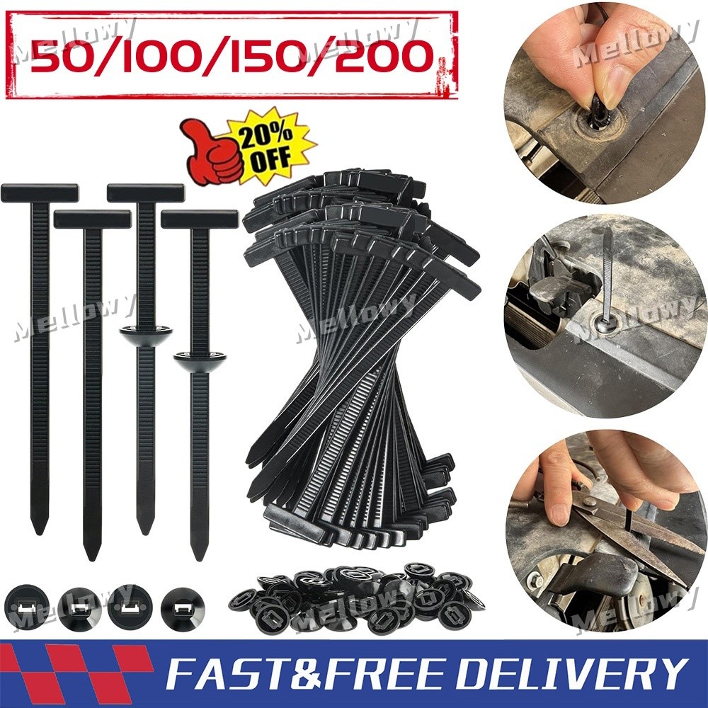 50~200PCS Nylon Universal Cable Tie Buckle Self-Locking Nylon Zip Ties Holder