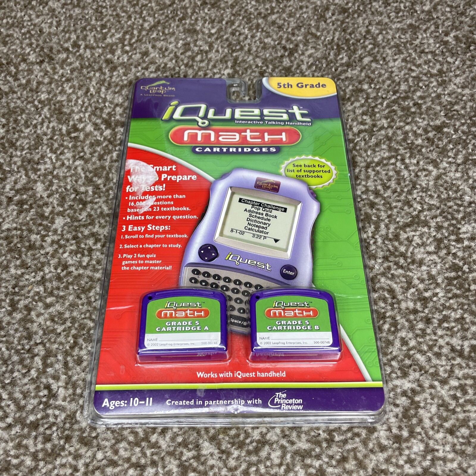 Leapfrog Quantum Leap Iquest Math Cartridges Sealed Unopened 5th Grade Game New