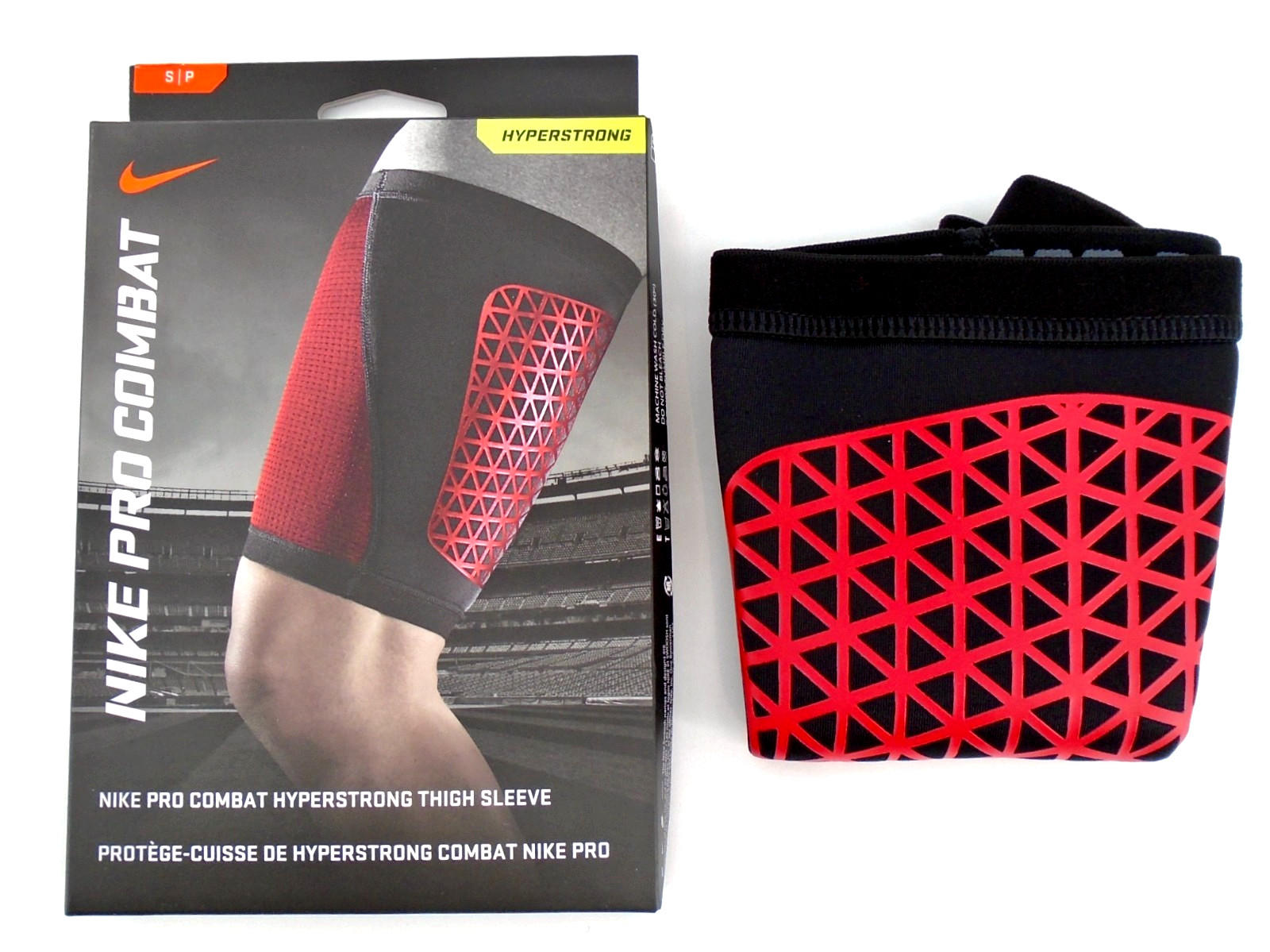 Nike Pro Combat Thigh Sleeve Running Adult Small Black/Red