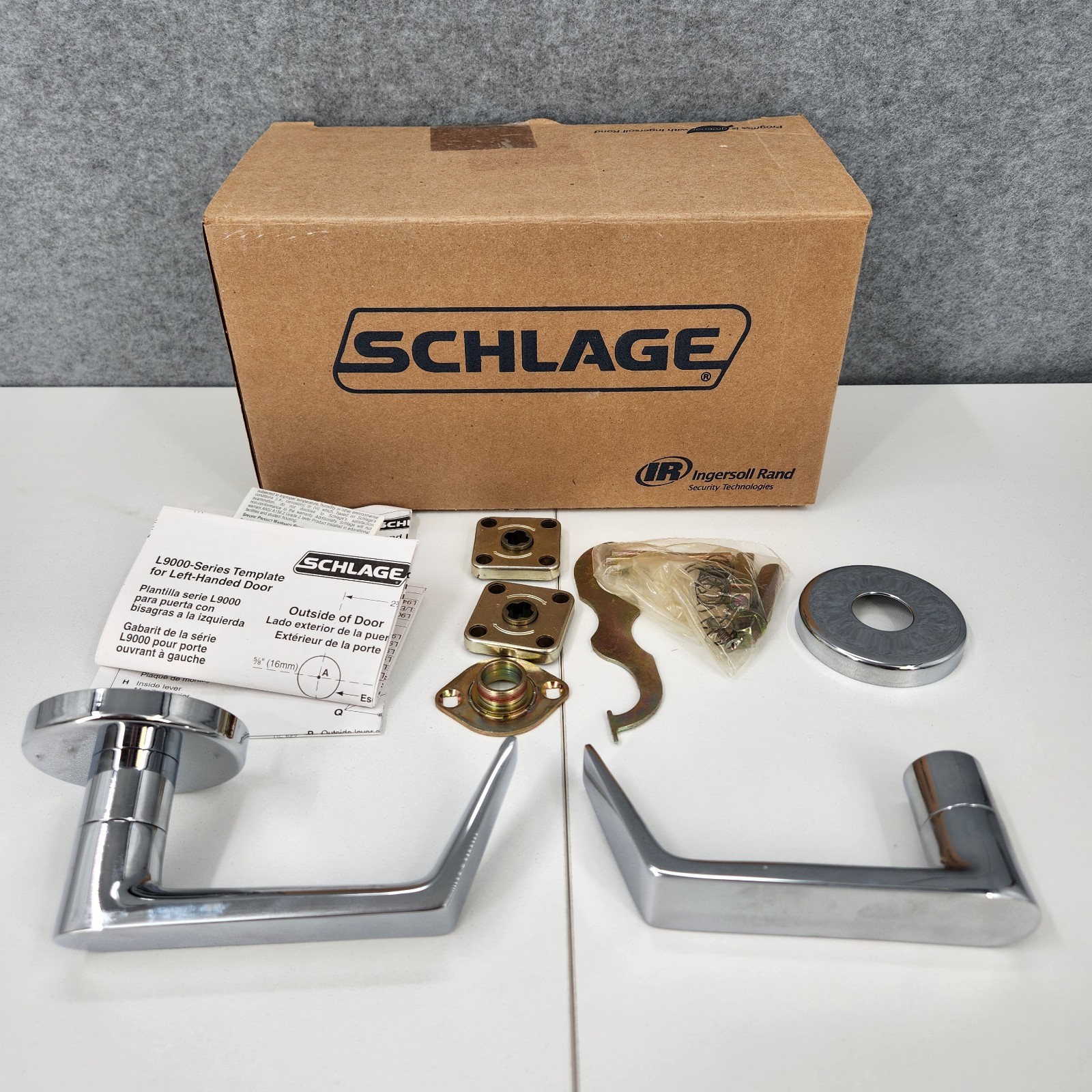 Schlage 09-454 06B 625 Trim Set L9000 Series Mortise Lock Lever Bright Chrome