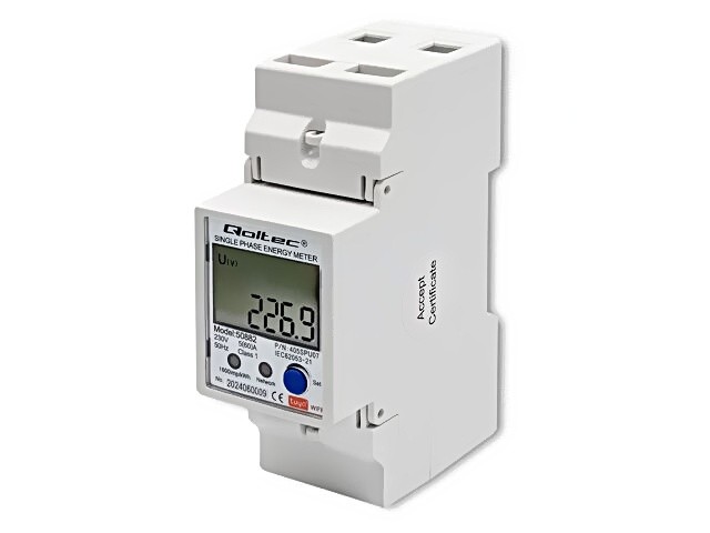 50882 meter digital, mounting for DIN rail 1-phase LCD 230V QOLTEC