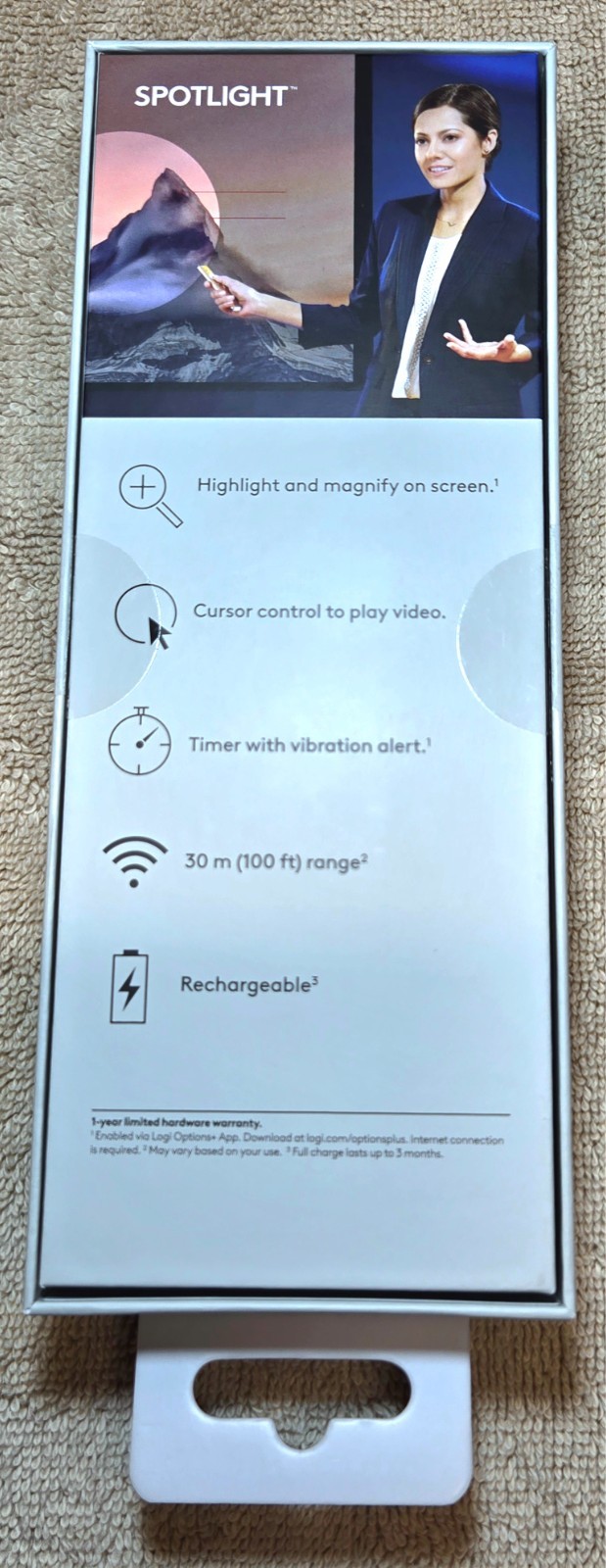 Logitech Spotlight Presentation Pointer Remote, 910-004654, Slate, Never Used