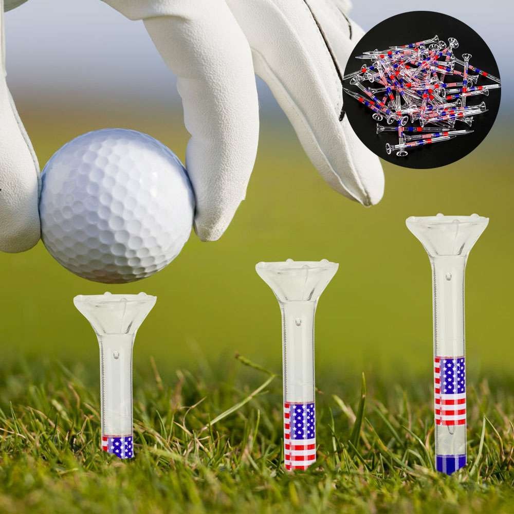 Big Cup Plus 3-1/4" Golf Tees Pack Of 50| Durable Tees -American Flag Pattern
