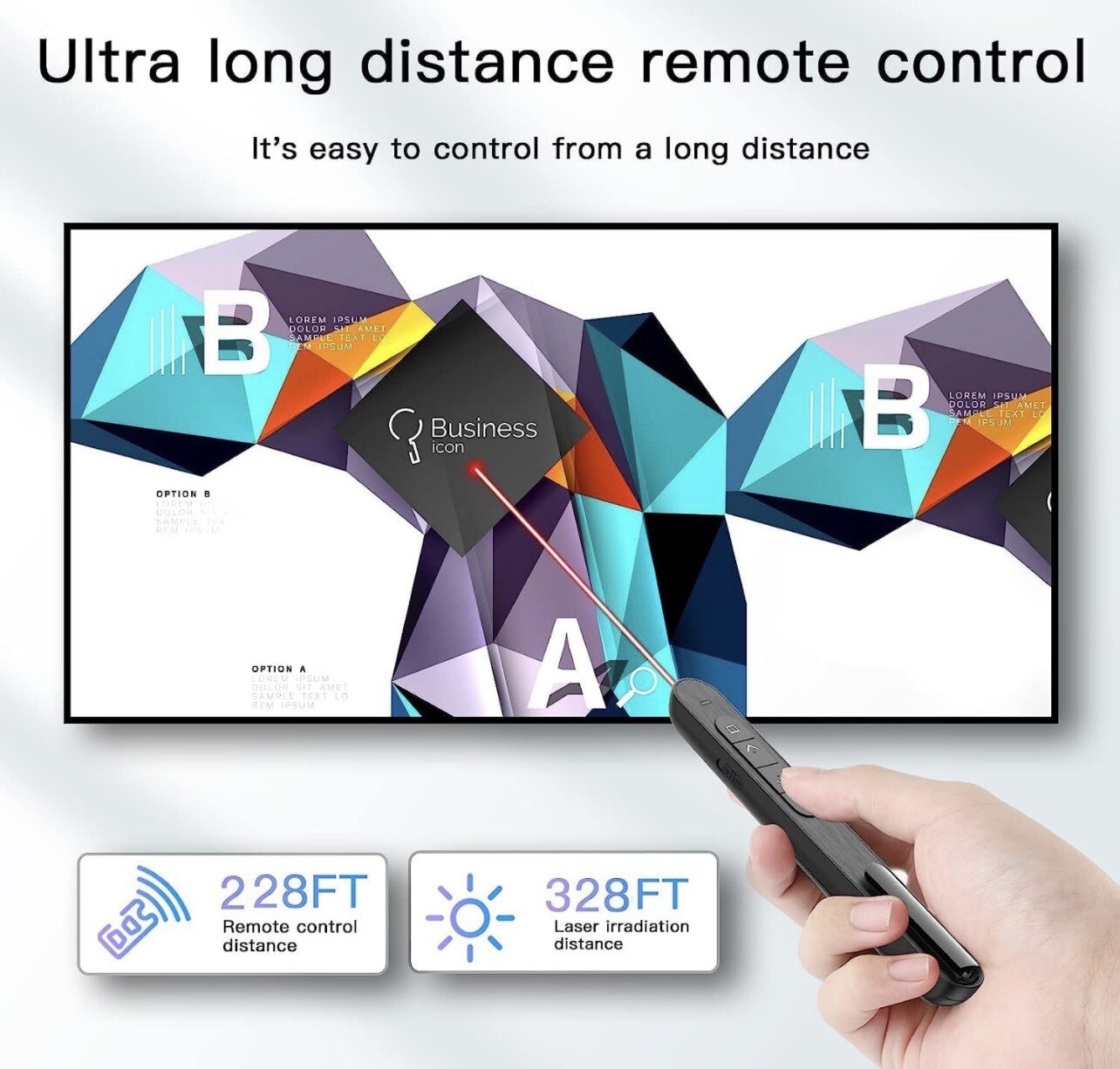 presentación clicker, presentador inalámbrico control de volumen