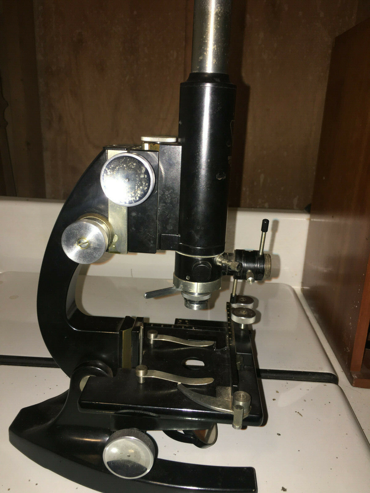 Vintage Bausch & Lomb Microscope w/ Wood Case