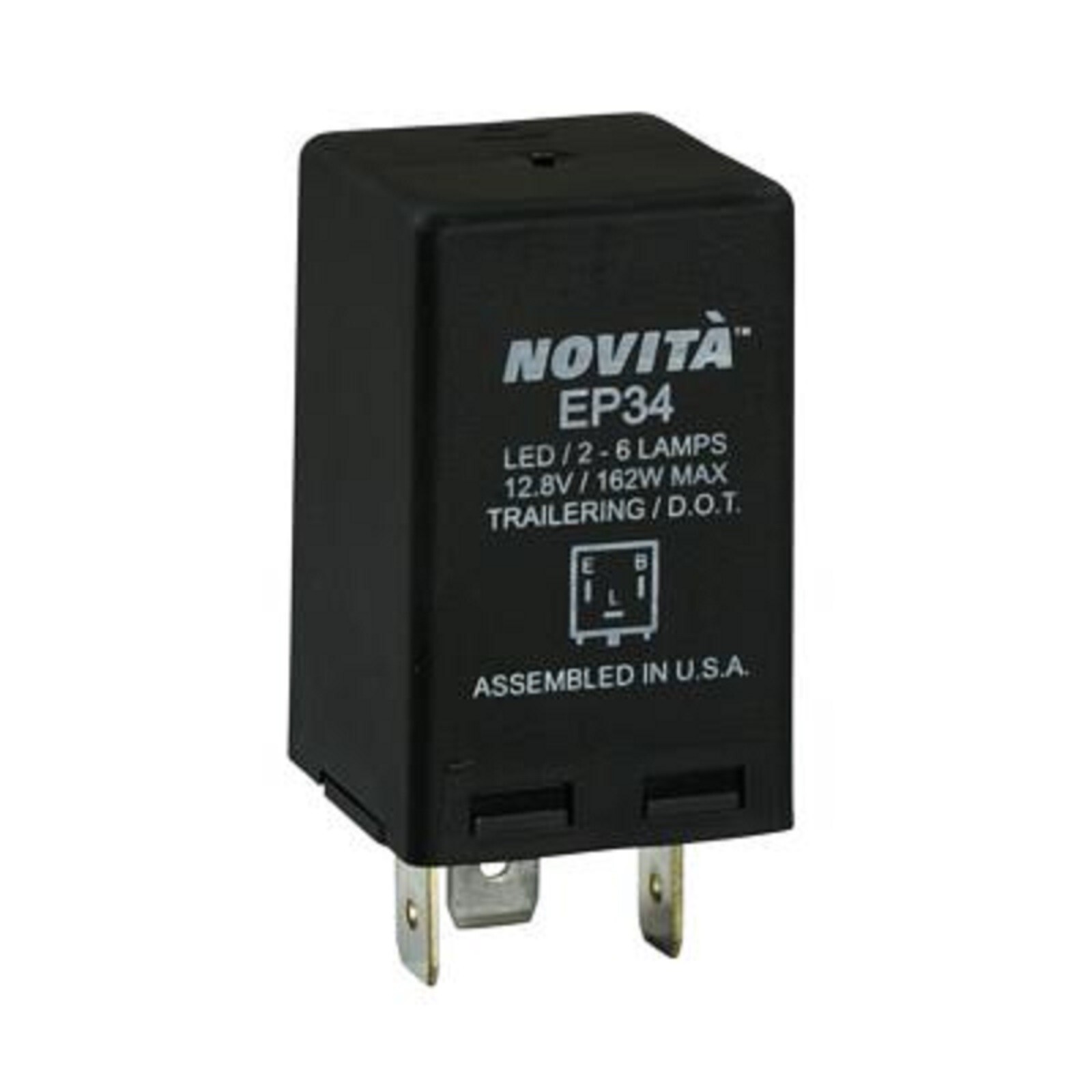 Novita EP34 3-Pin Electronic Turn Signal Flasher Relay Hazard LED Light Bulb USA