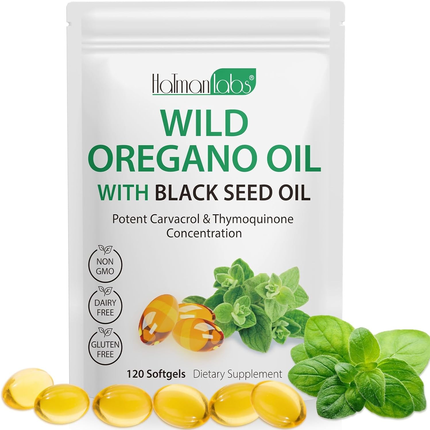 Oil of Oregano with Black Seed Oil, 6000mg 120 Count (Pack 1)