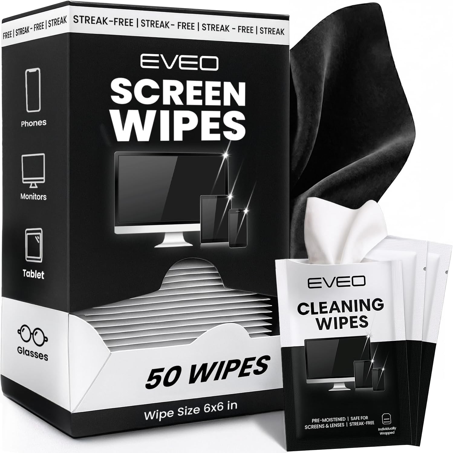 Screen Wipes - Electronic Wipes, Computer Screen Cleaner Wipes for Electronic...