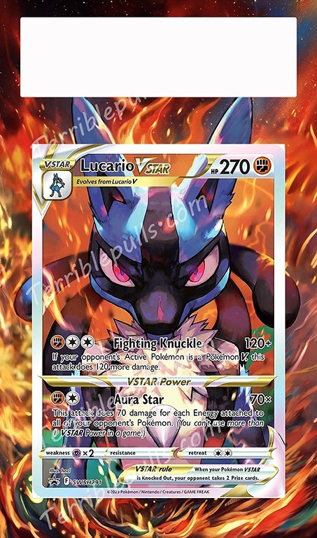 Pokemon Extended Art Insert + Case Combo for PSA Slab -Lucario Vstar 291 NO CARD