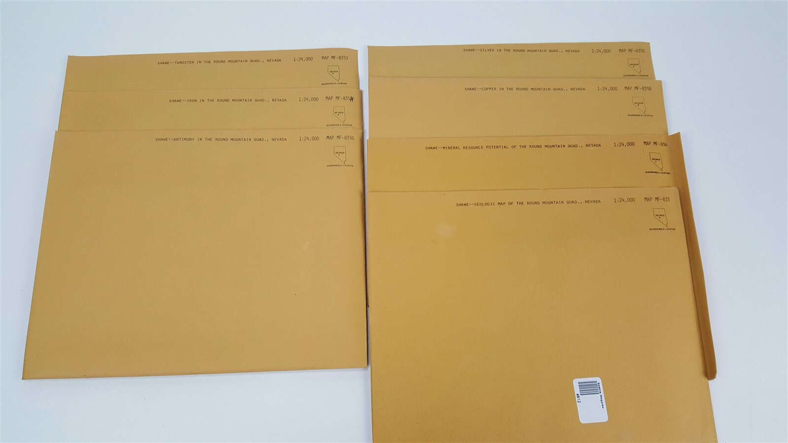 7 Geologic maps - Round Mountain NV - MF-833 MF-834 MF-835