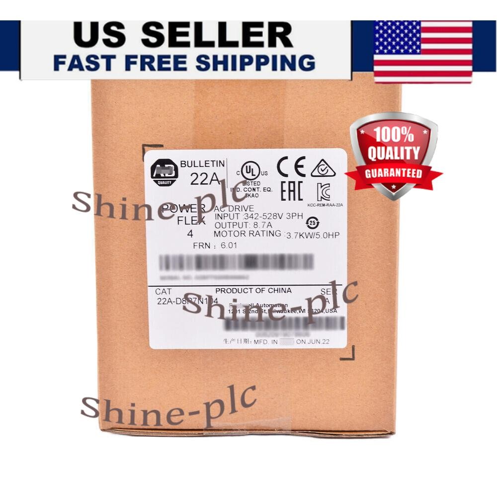 Allen-Bradley 22A-D8P7N104 Ser A PowerFlex 4 3.7 kW (5 Hp) AC Drive  US Free Tax