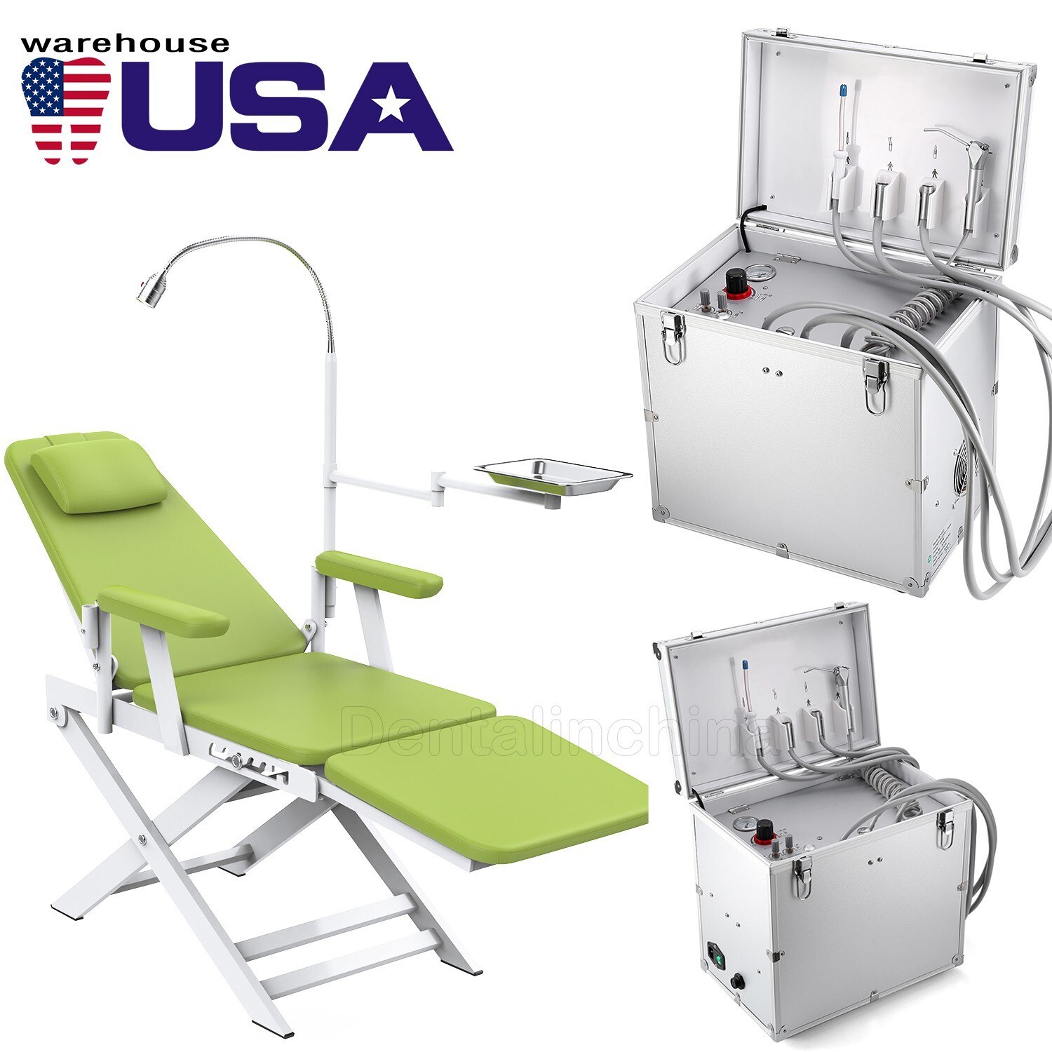 Dental Portable Delivery Unit Syringe Suction Turbine Air Compressor/Moble chair