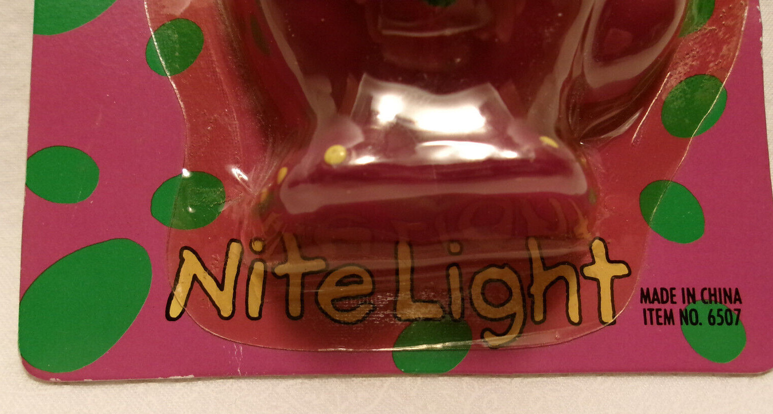 Barney Nite Light, 1992 never opened pkg, train conductor design, 6507