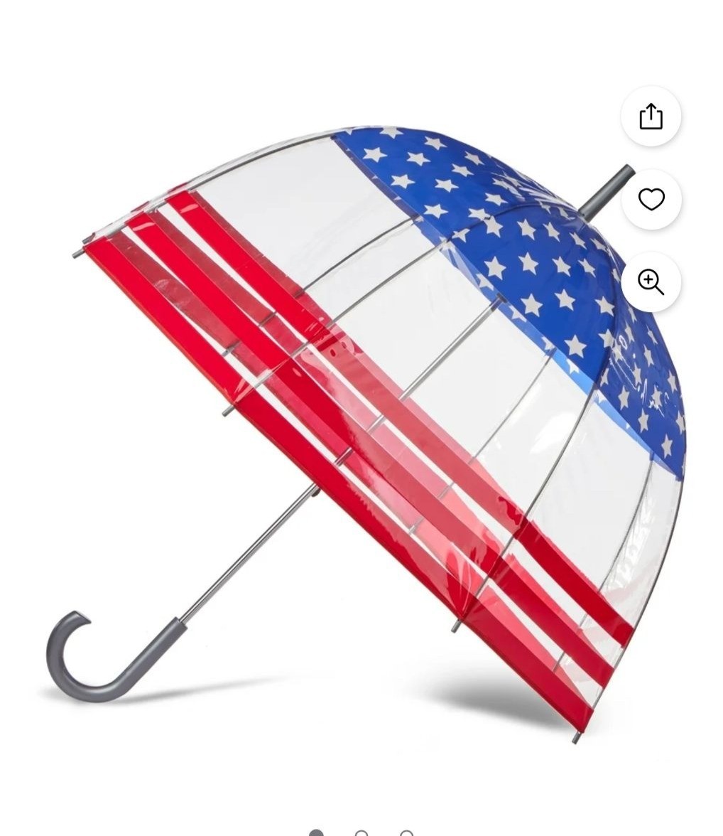 Totes Patriotic Bubble Umbrella – Stars & Stripes Edition - NWT