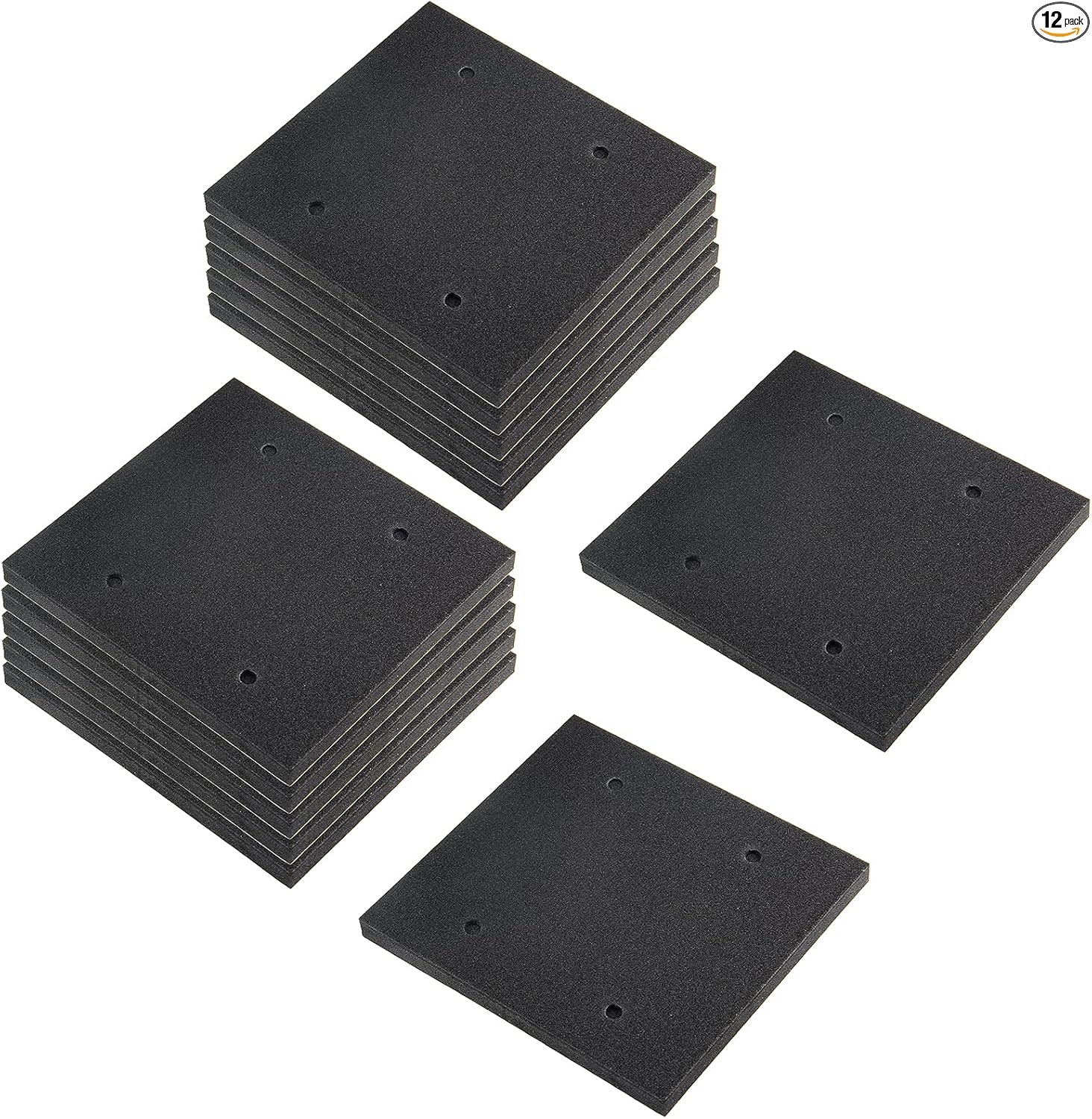 12 Pack Black Foam Sander Pad Replacement Self Adhesive Sponge PadsItem Package