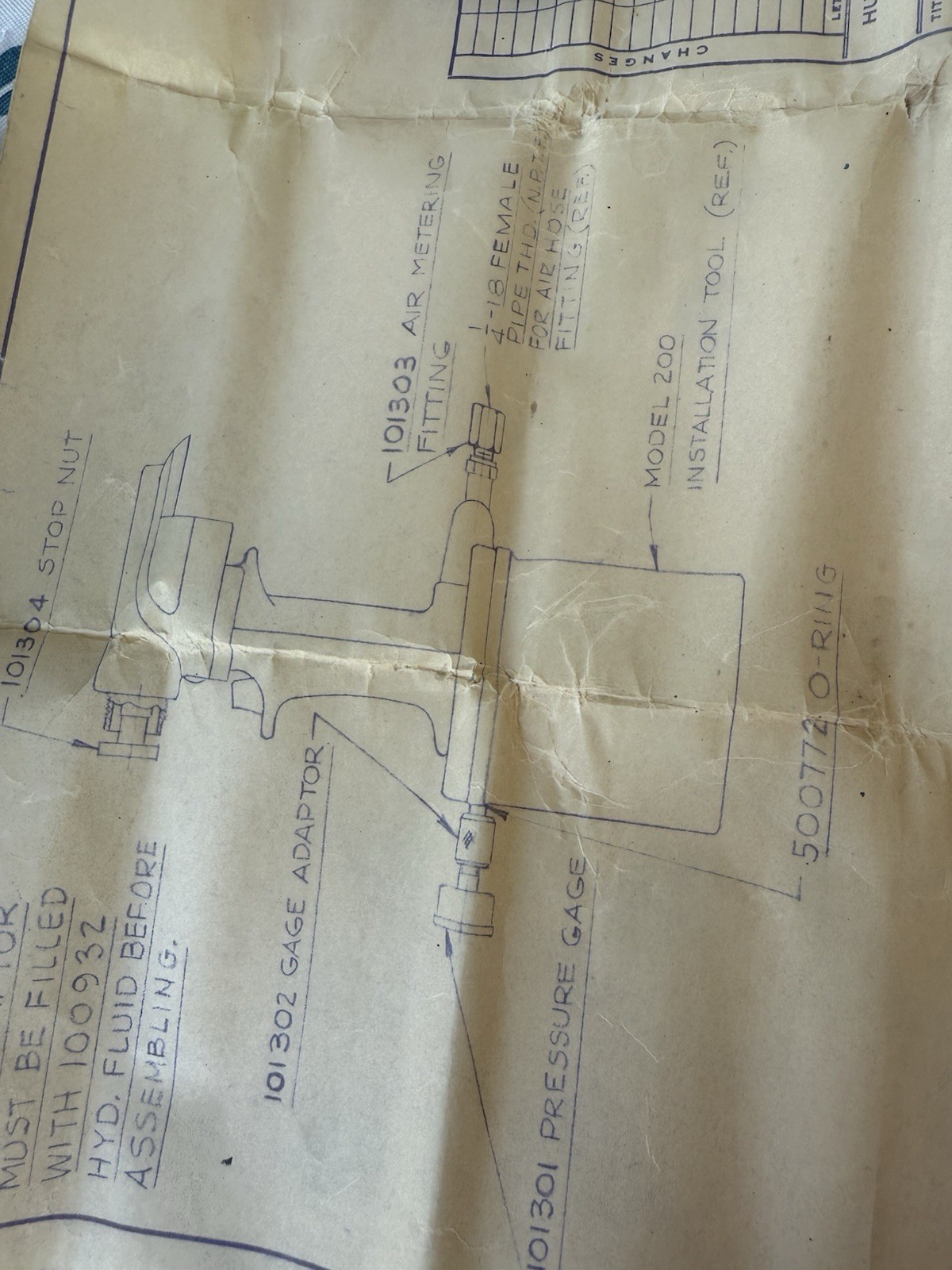 Huck Model Number 101300 for Huck 200 shift valve setting
