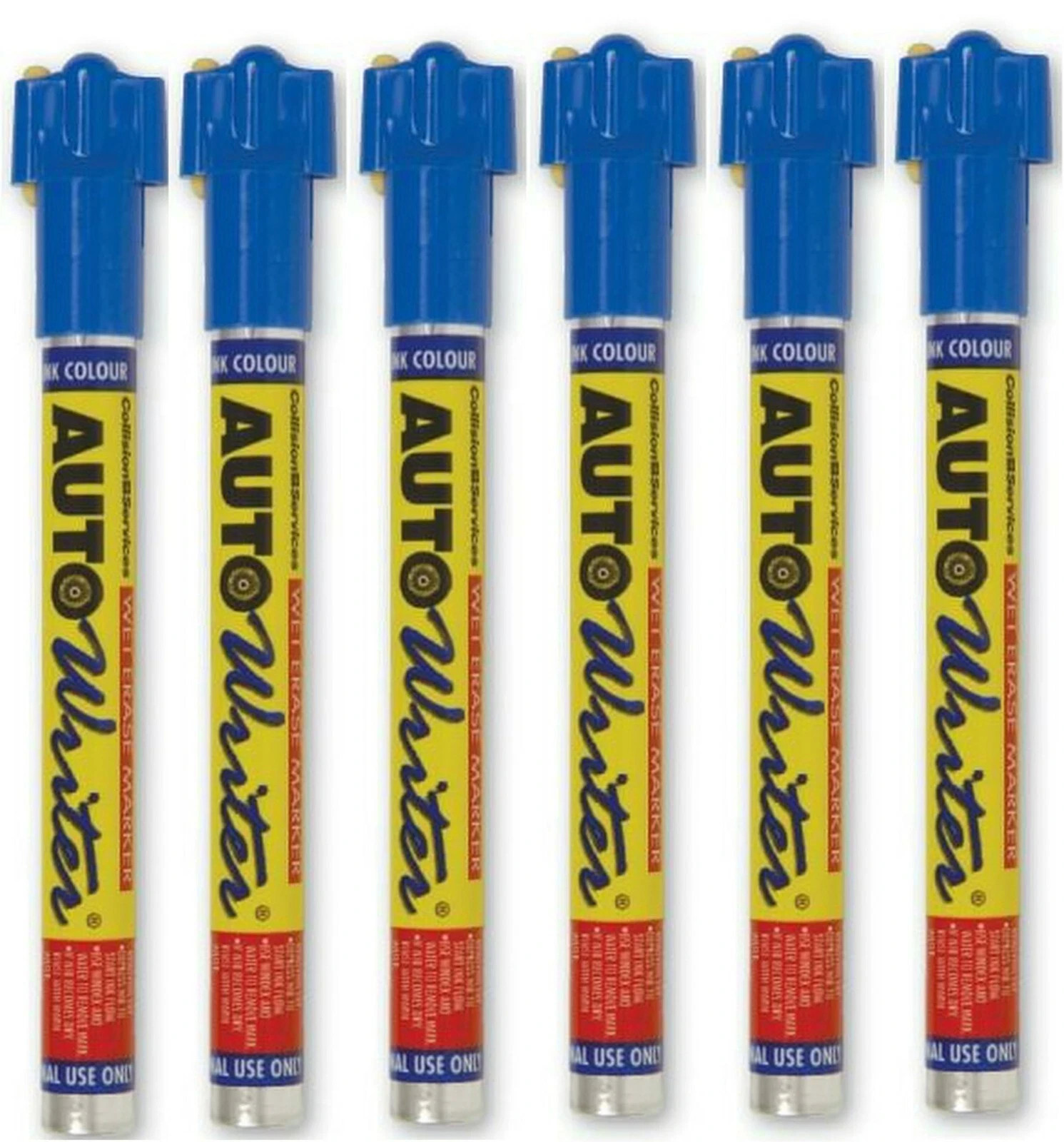 6ct Blue Auto Writer Wet Erase Marker 37001 - Paint Markers - AUTOWRITER