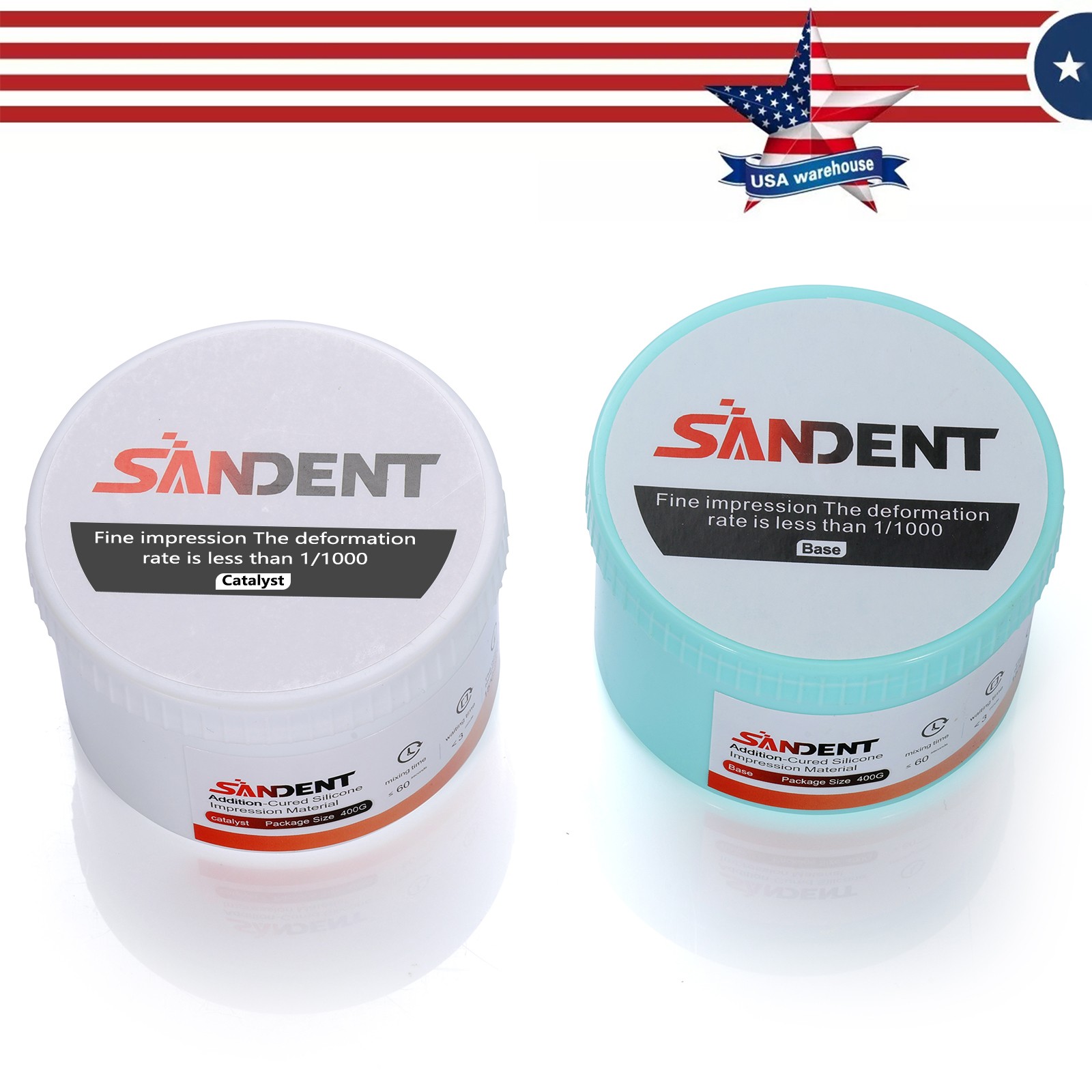 Dental Putty Normal Set Impression Material 400g Base+400g Catalyst