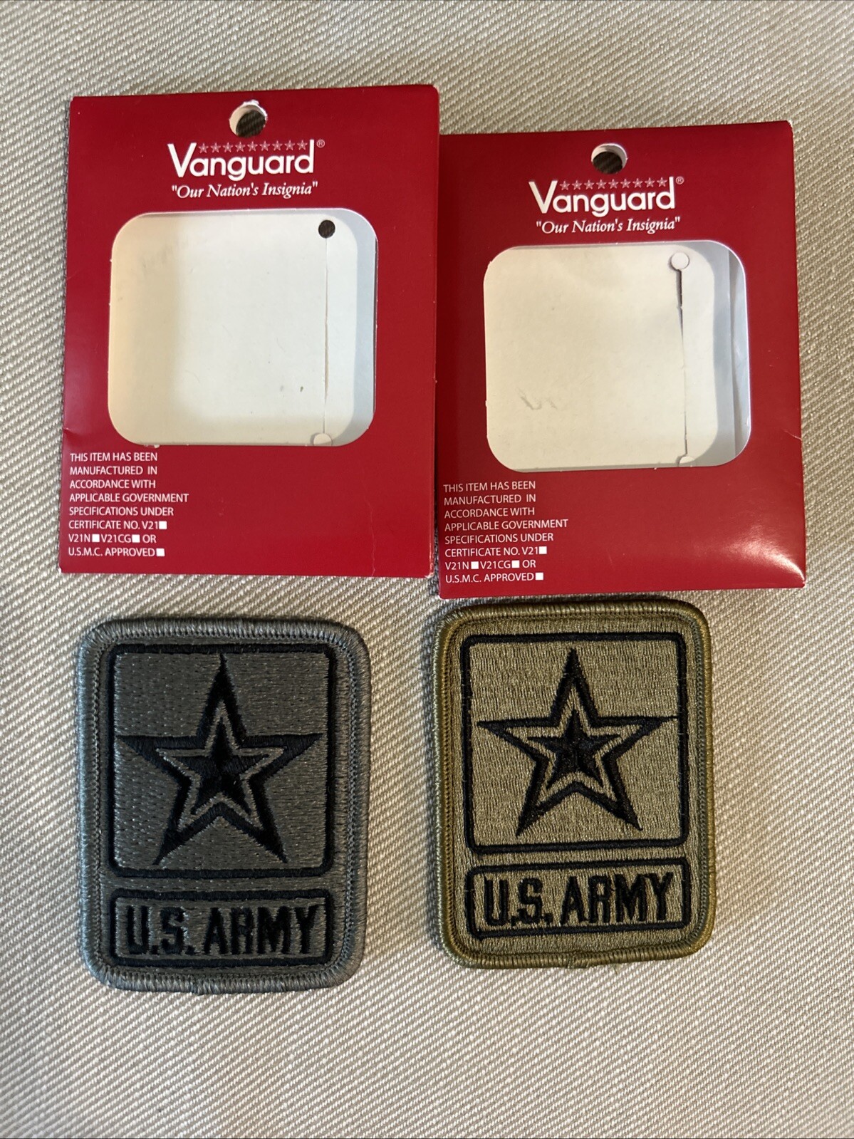 2 of U.S. Army Embroidered Patches - New - Free Shipping - Green and Gray