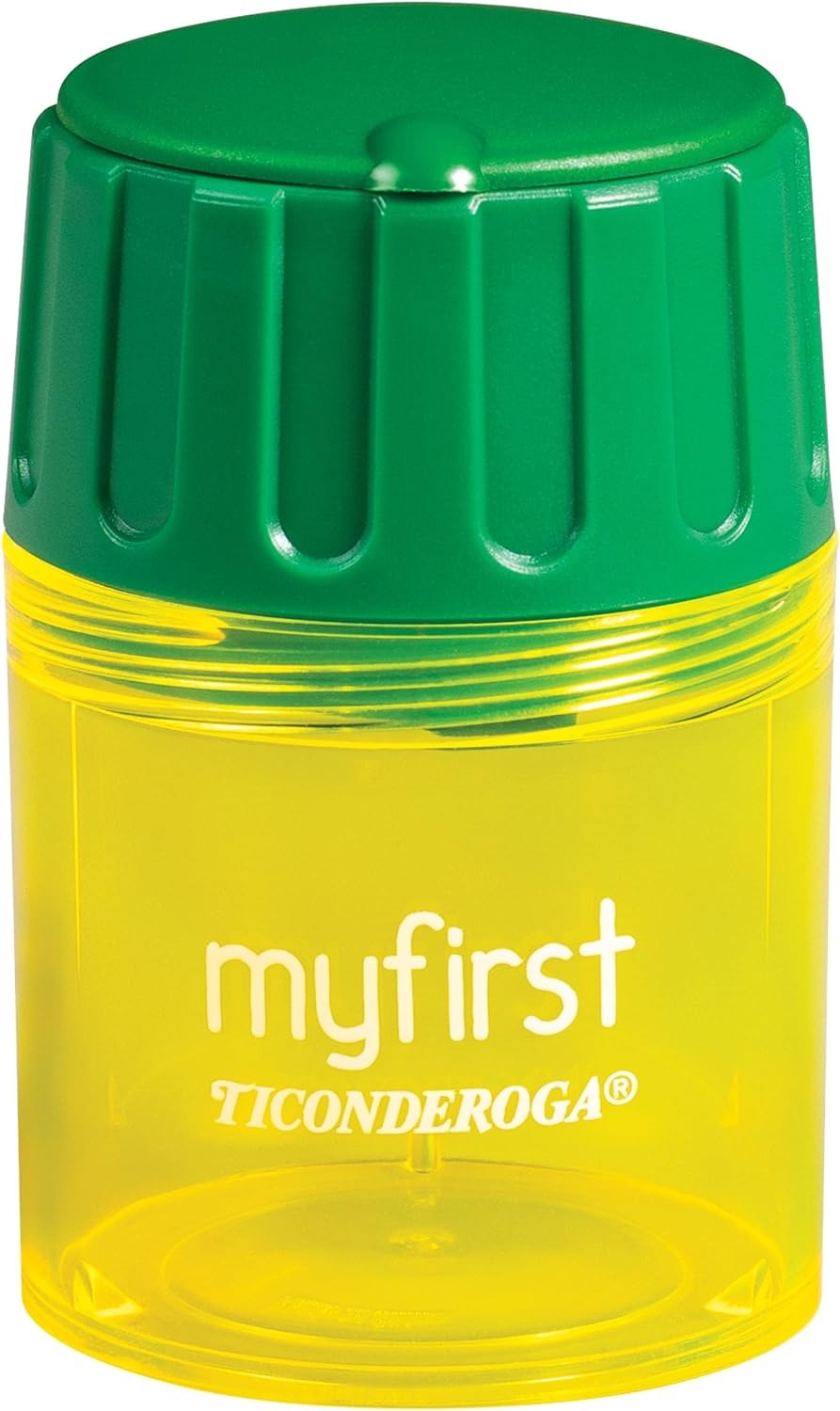 My First Pencil Sharpener, 1 Hole, Large Barrel, Yellow/Green