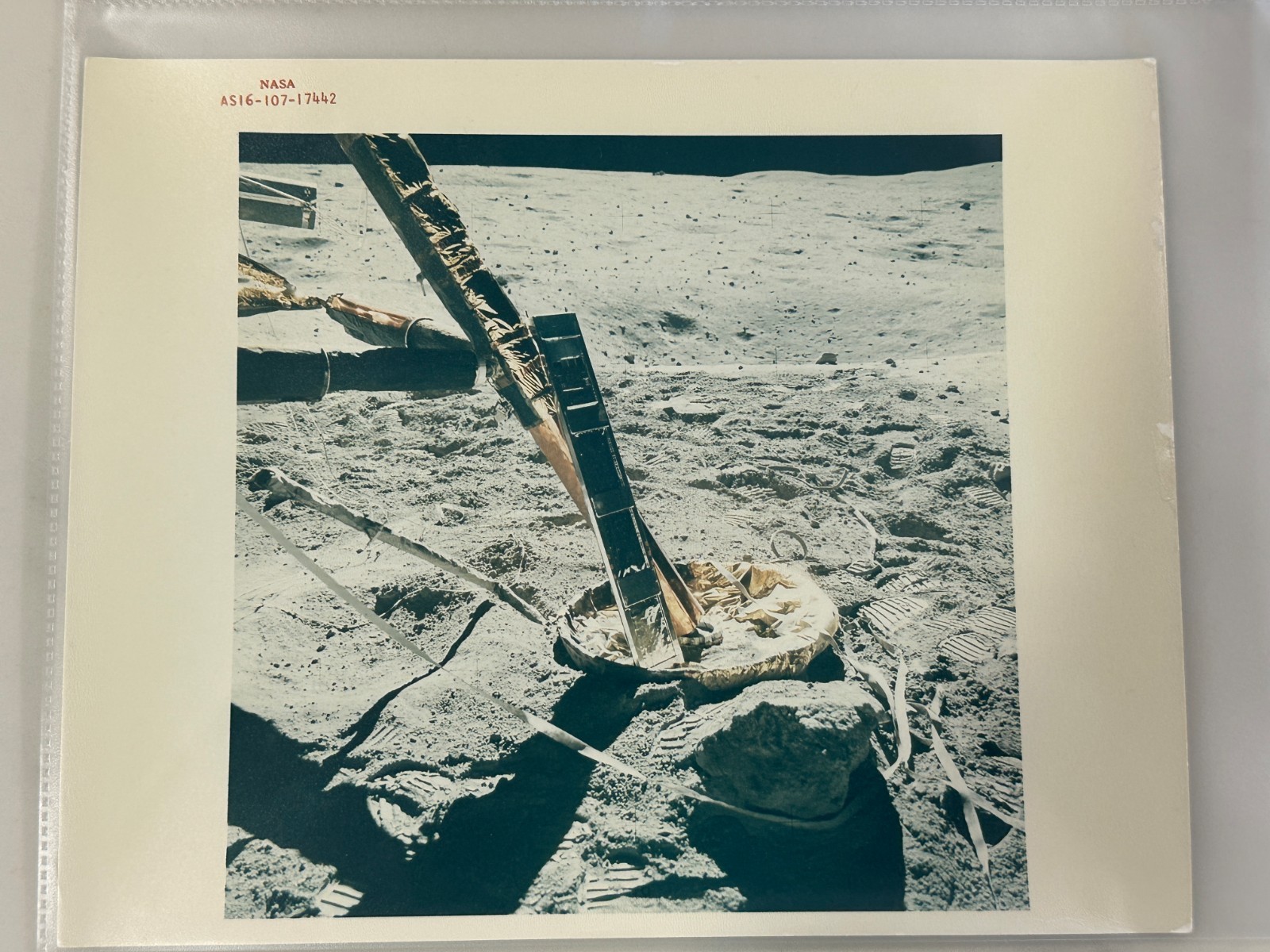 NASA Photo A Kodak Paper Red Number Photograph Apollo 16 - AS16-107-17442