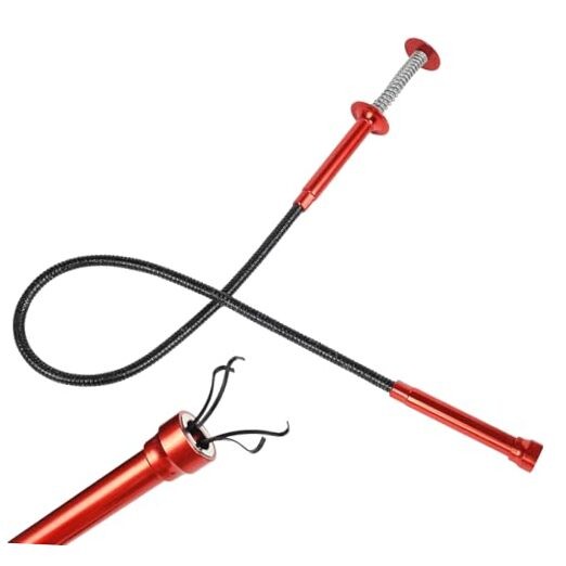 24" Magnetic Pickup Tool with 4-Claw Grabber, Flexible Retrieval Tool,
