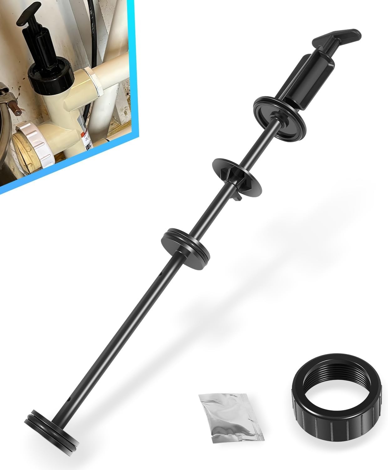 for Pentair 263055 Push Pull Valve Piston Shaft Assembly With Handle Replacement