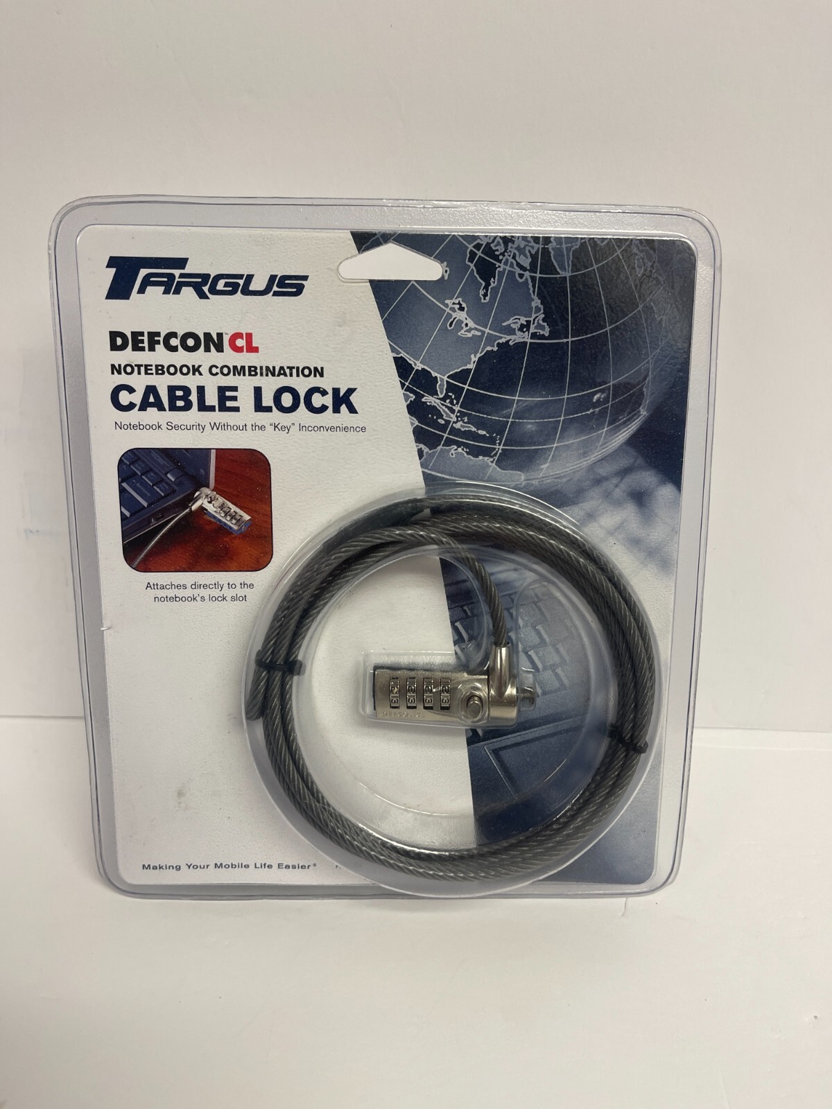 Targus Defcon CL Notebook Combination Cable Lock 6.5 foot cable PA410U - U631