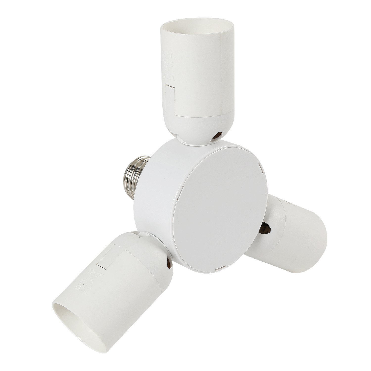 3 in 1 E27 Standard Medium Socket Splitter Converts 1 Socket to 3 Sockets