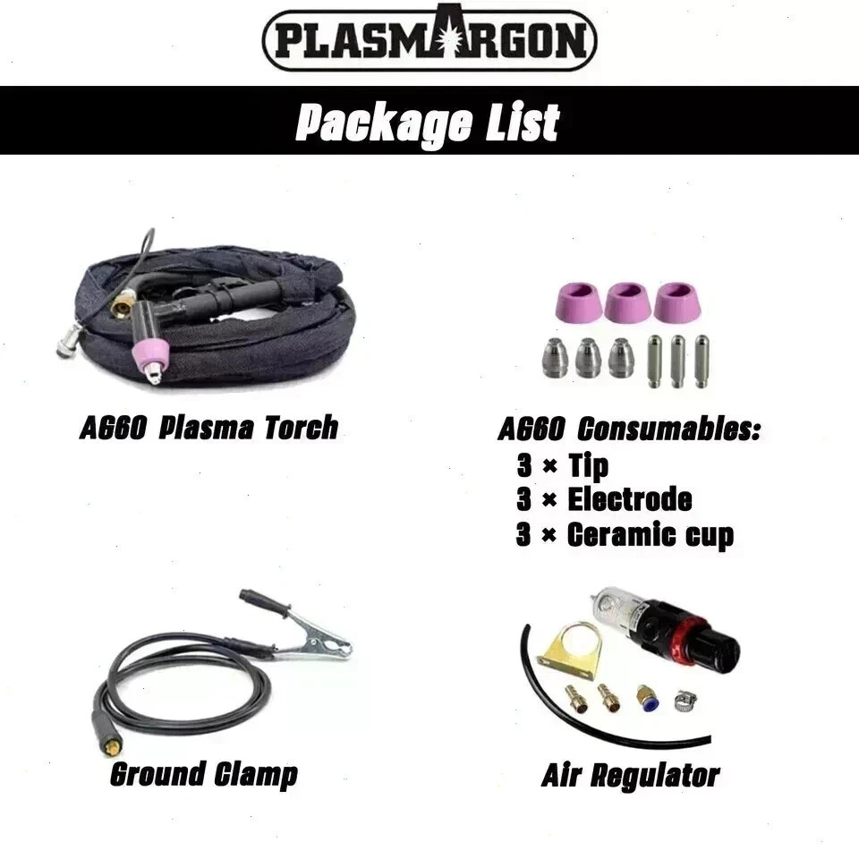 PLC65X 110V/220V 65A Plasma Cutter Machine Pilot Arc IGBT Inverter LED Display
