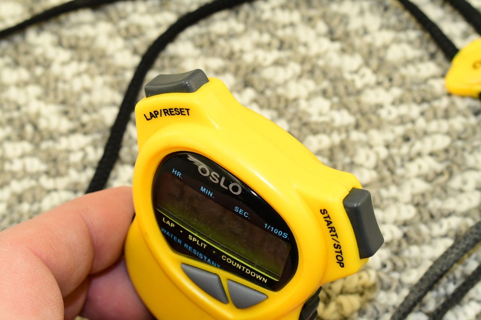Robic OSLO 1000W Dual Stop Watch Count Down Timer Stopwatch - YELLOW, Used