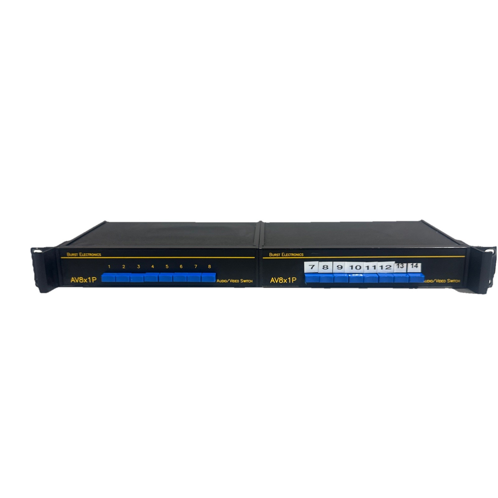 Burst Electronics Audio/Video switch model AV8x1P Double Unit Read