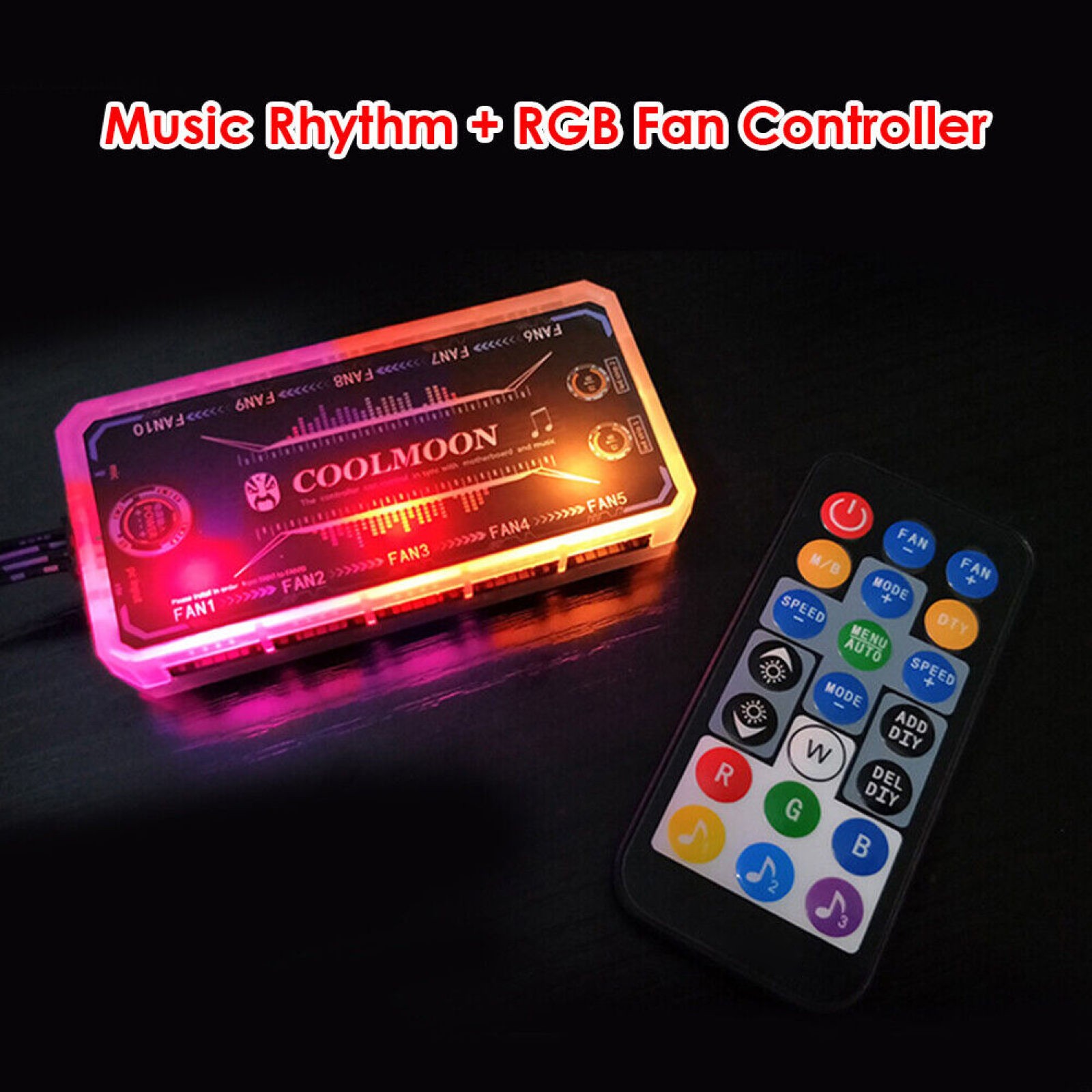 RGB Fan Controller 12cm Remote Control Computer Case PC Cooling Chassis