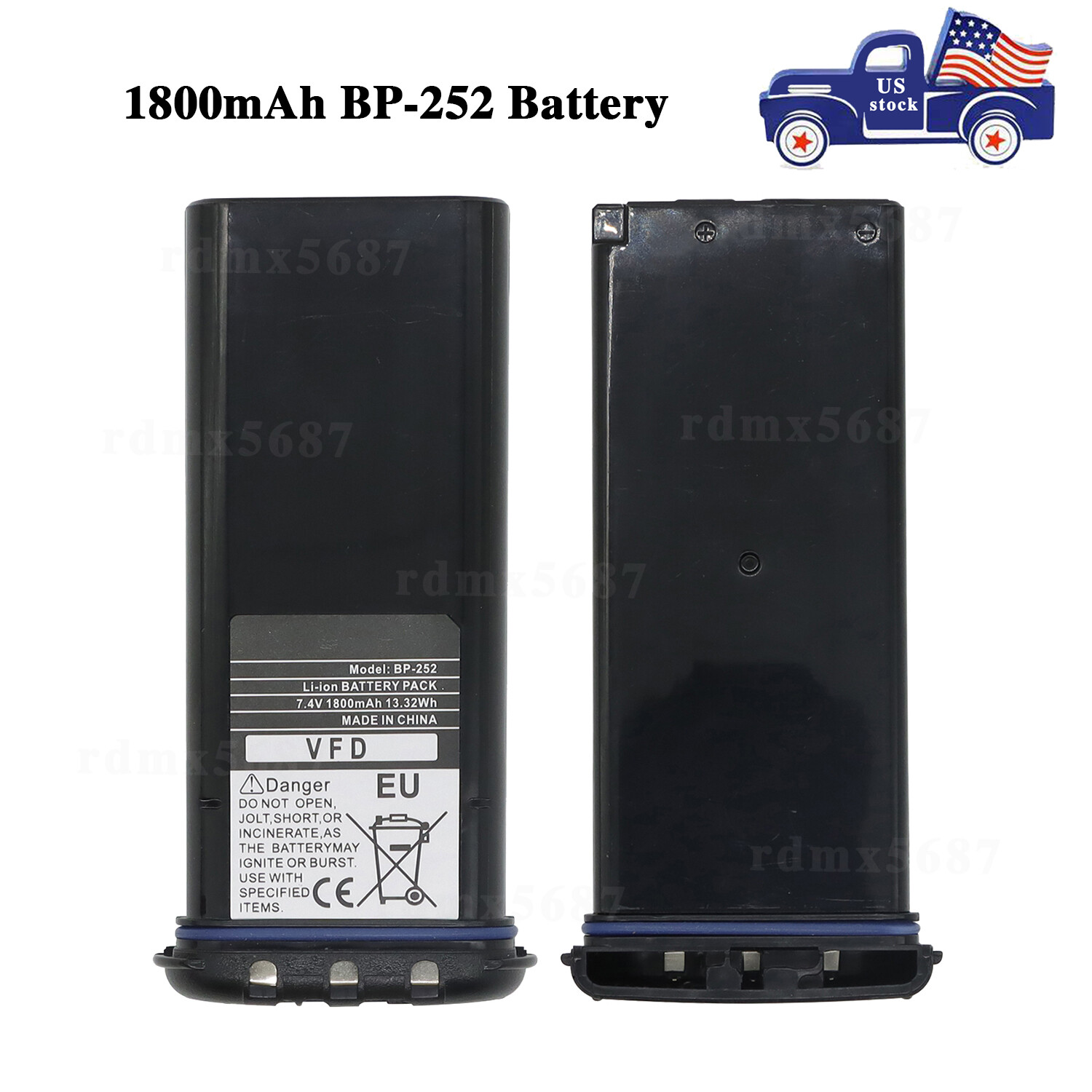 BP252 BP-252 1800mAh Replace Battery For ICOM IC-M32 IC-M34 GM1600 M90E IC-M2A